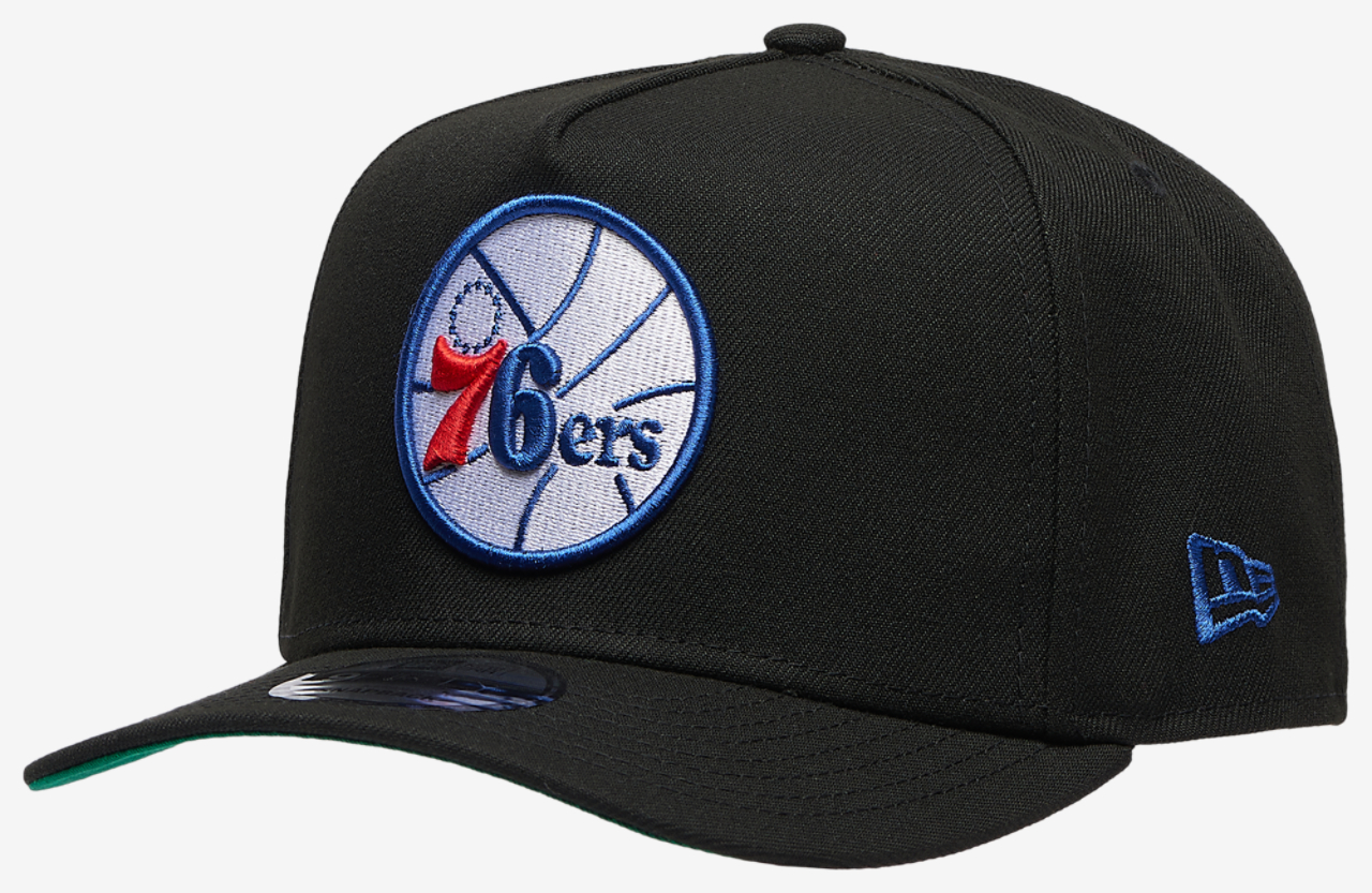 New Era 76ers 9FIFTY A Frame Curve Image 1 of 5. Tap to open photo gallery.