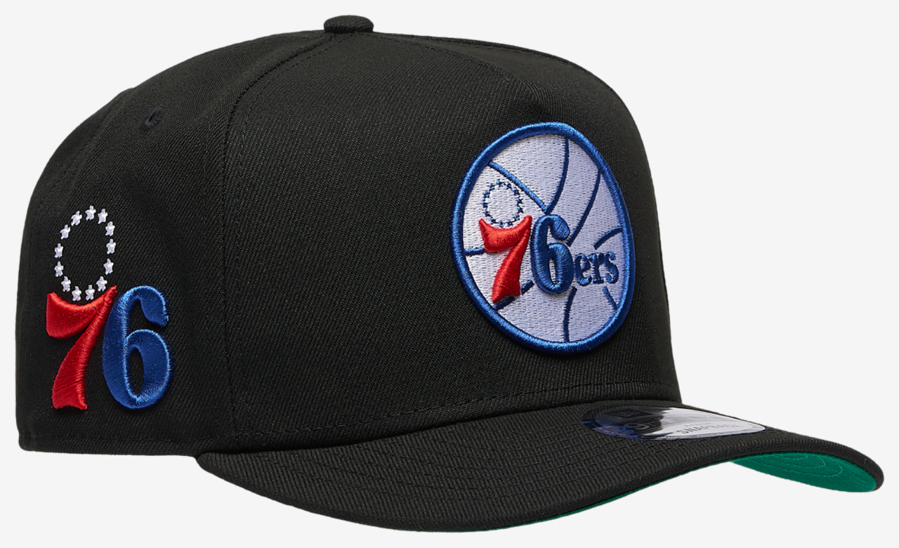 New Era 76ers 9FIFTY A Frame Curve Image 3 of 5. Tap to open photo gallery.