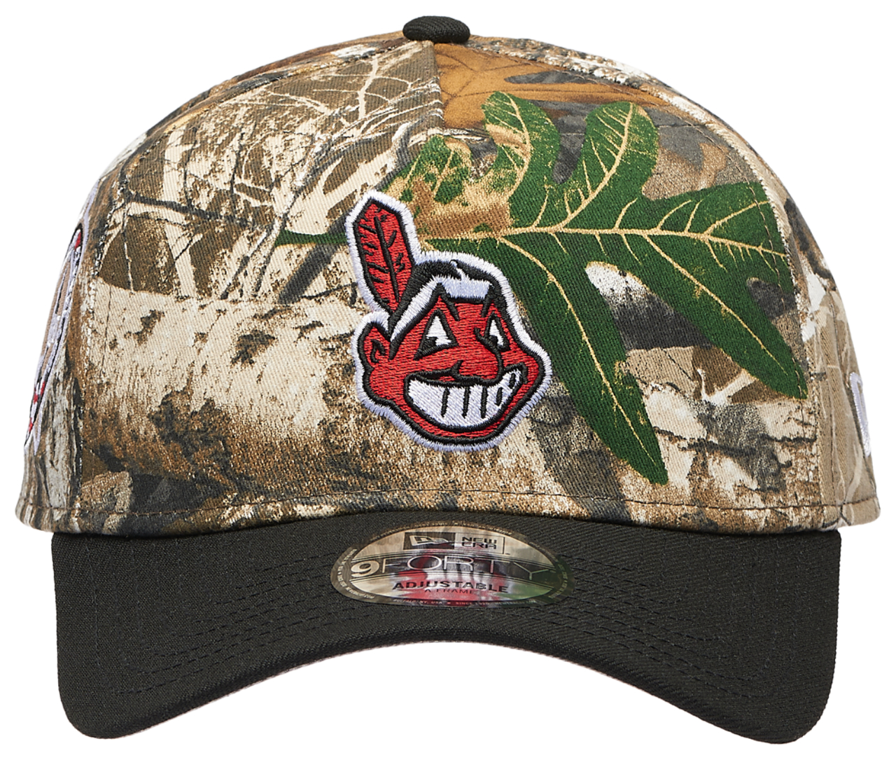 New Era Indians 940 A-Frame RealTree Cap Image 2 of 5. Tap to open photo gallery.