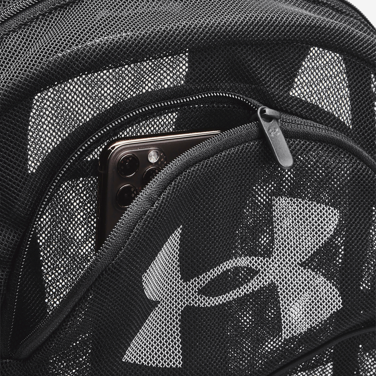 Under Armour Hustle Mesh Backpack Image 3 of 6. Tap to open photo gallery.