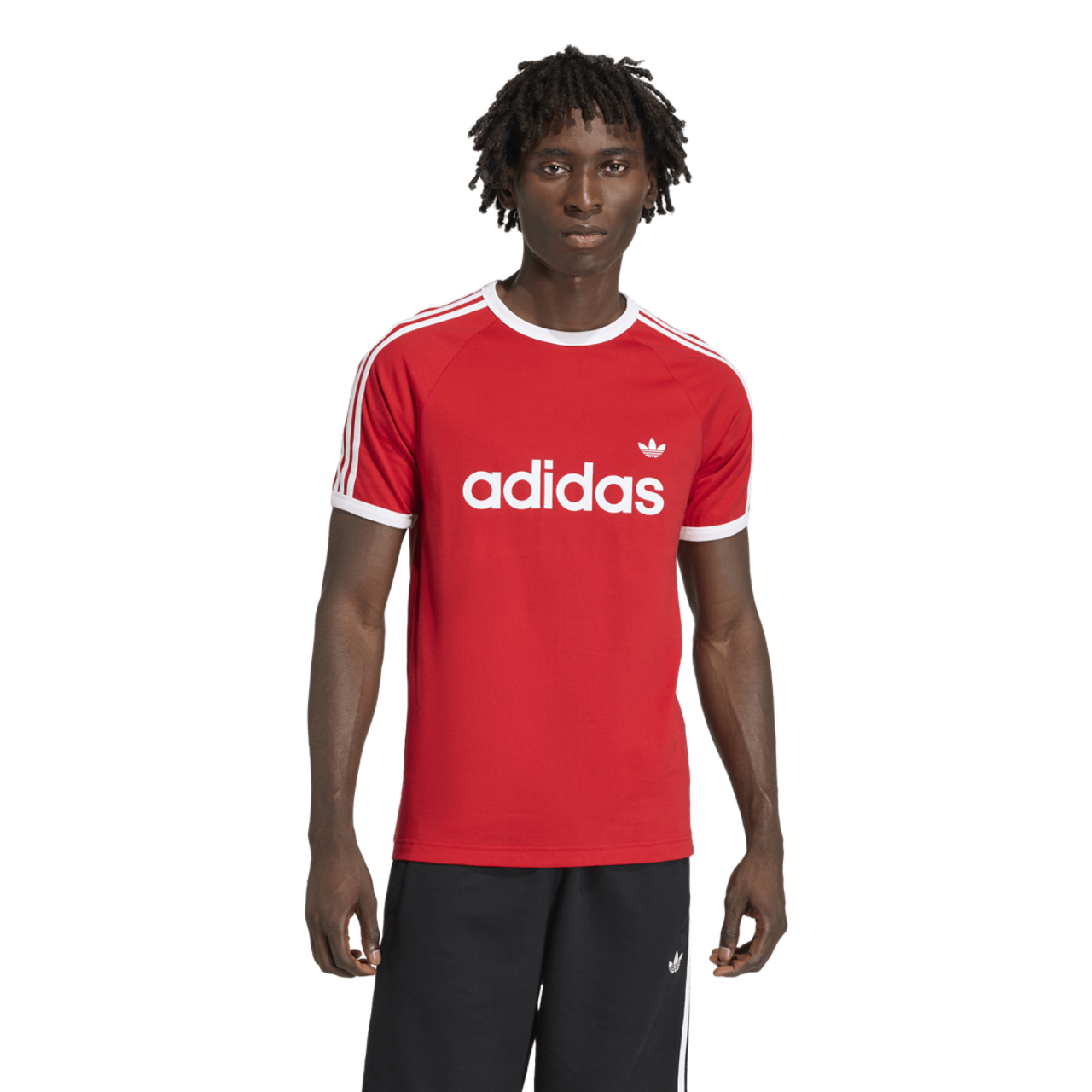 adidas 3-Stripes Slim Ringer T-Shirt  Image 1 of 5. Tap to open photo gallery.