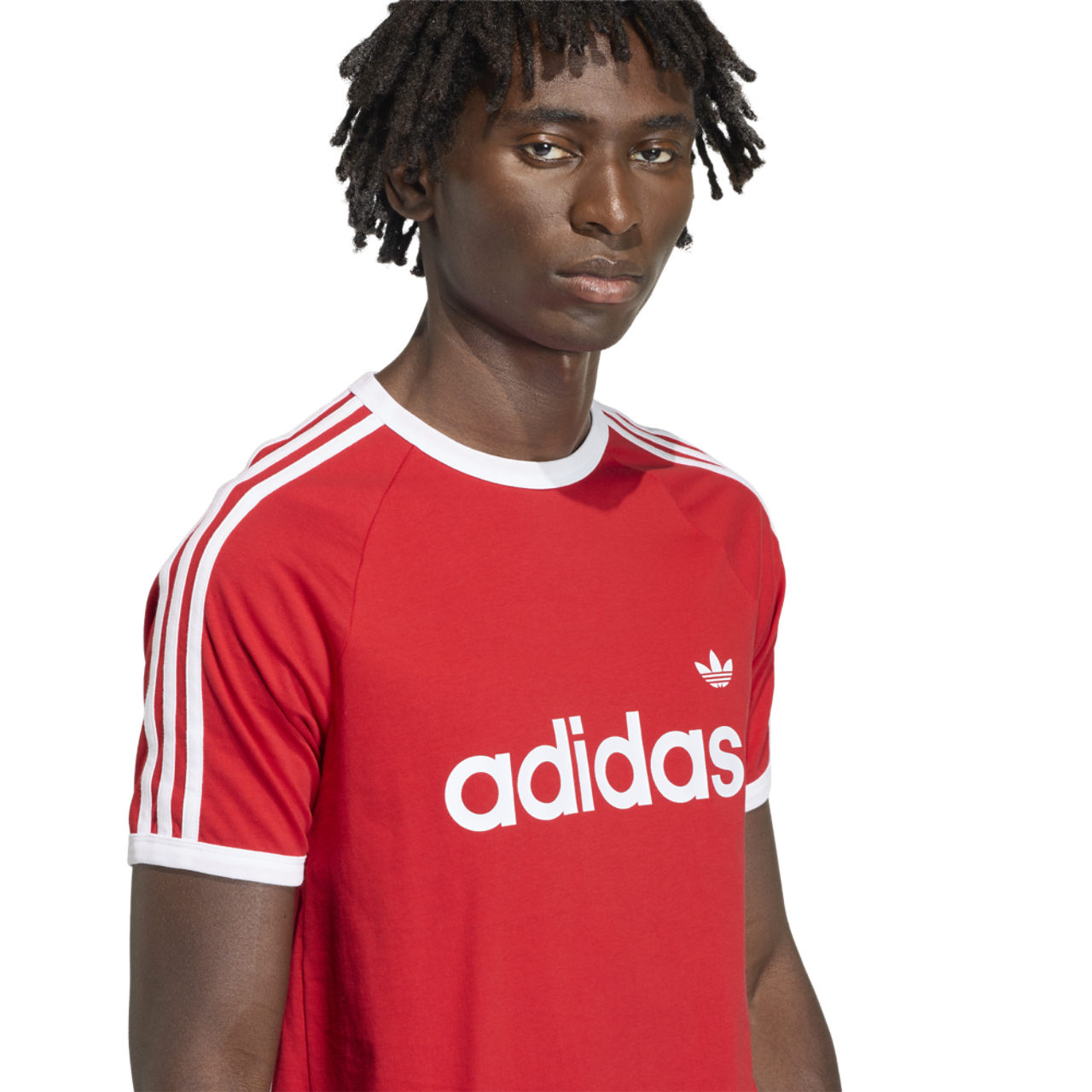 adidas 3-Stripes Slim Ringer T-Shirt  Image 3 of 5. Tap to open photo gallery.