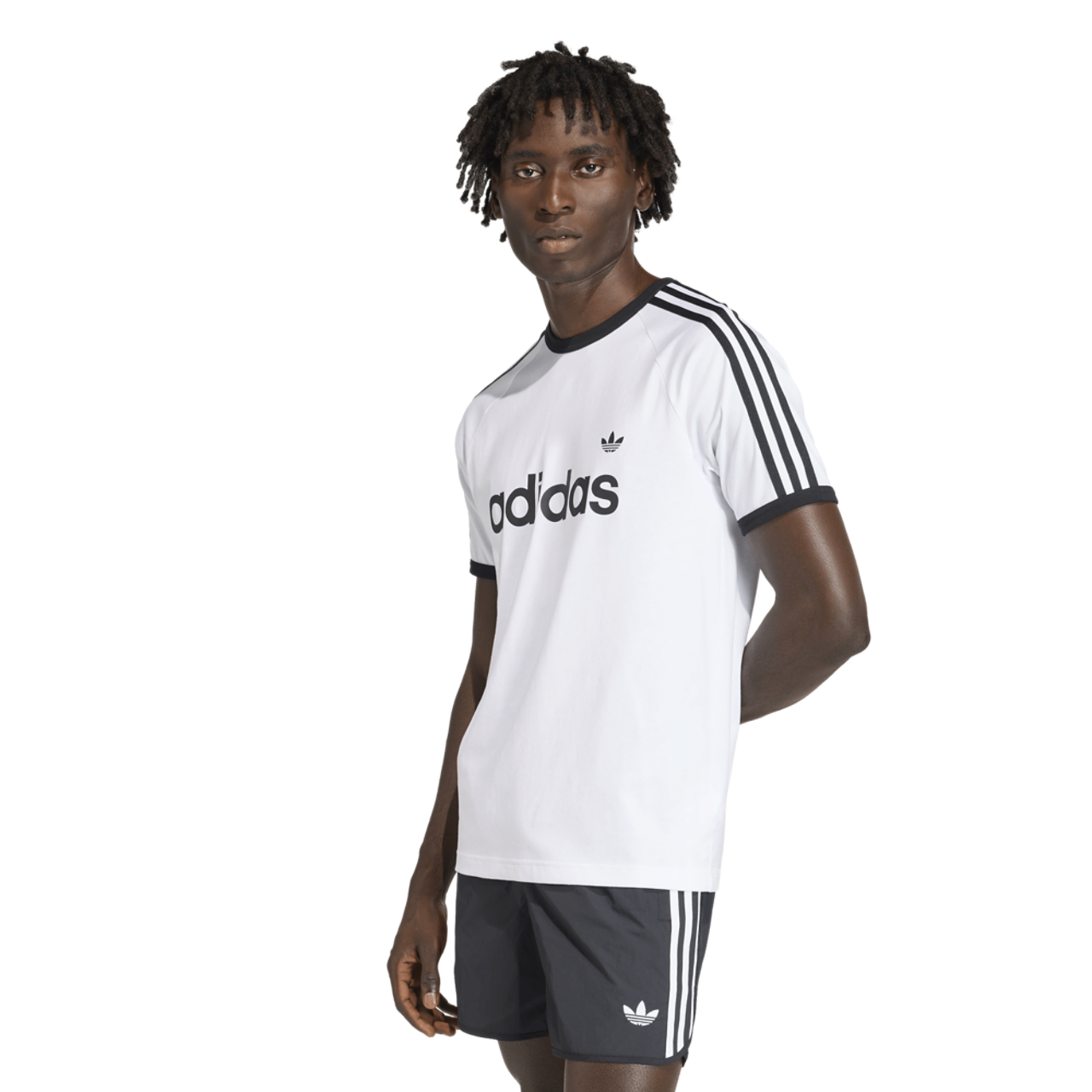 adidas 3-Stripes Slim Ringer T-shirt  Image 1 of 5. Tap to open photo gallery.