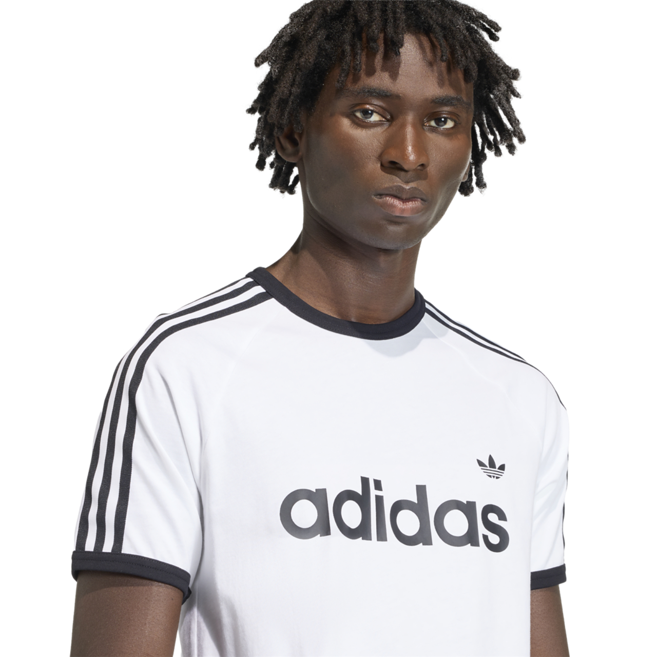 adidas 3-Stripes Slim Ringer T-shirt  Image 4 of 5. Tap to open photo gallery.