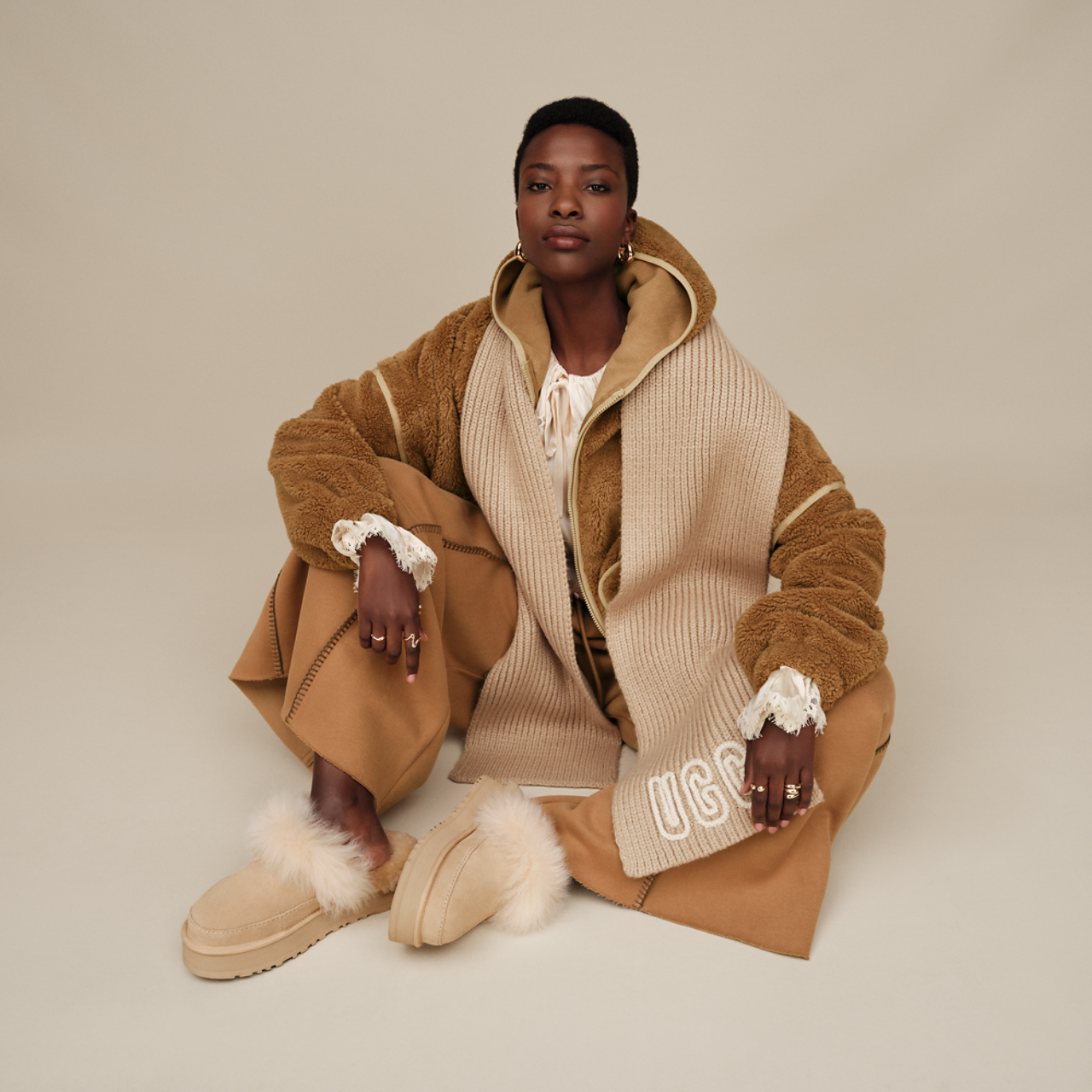 UGG Mariella Fluff Full-Zip Hoodie Image 4 of 5. Tap to open photo gallery.
