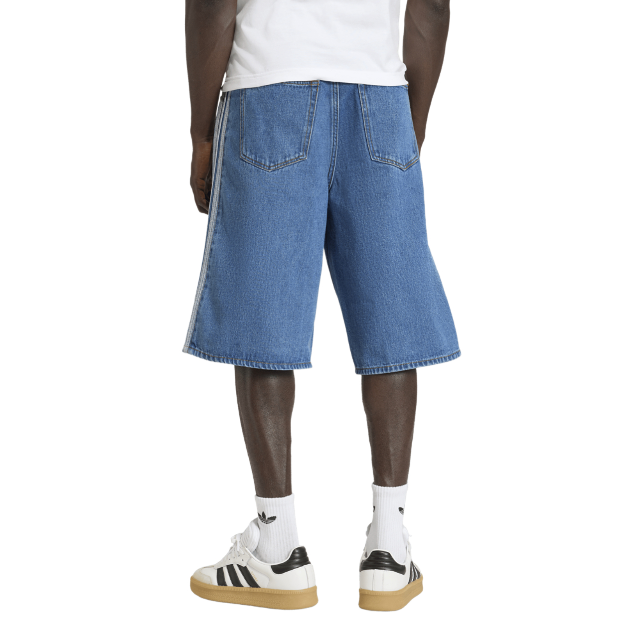 adidas Firebird Adicolor Denim Shorts 10"  Image 2 of 4. Tap to open photo gallery.