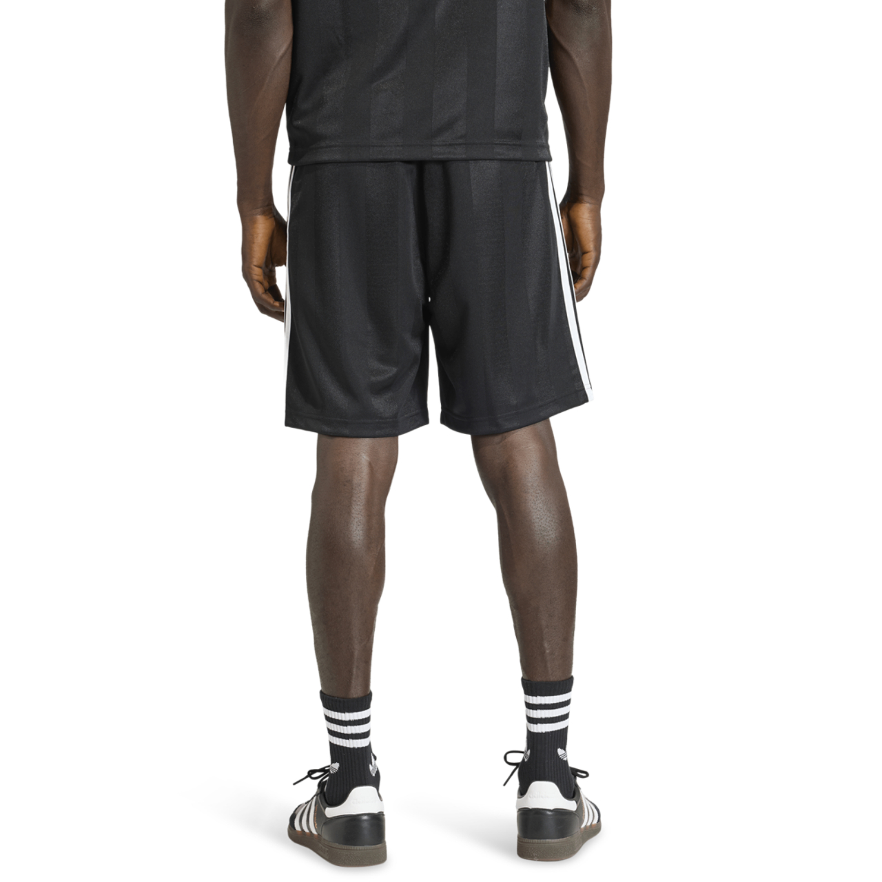 adidas 3 Stripes Loose Engineered Shorts 8"  Image 2 of 4. Tap to open photo gallery.