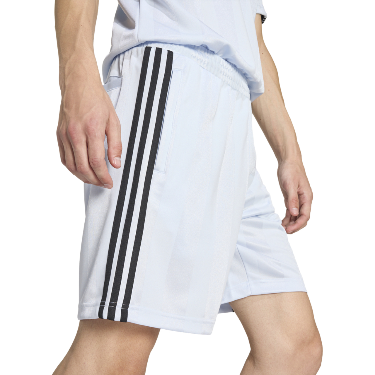 adidas 3 Stripes Loose Engineered Shorts 8"  Image 3 of 5. Tap to open photo gallery.