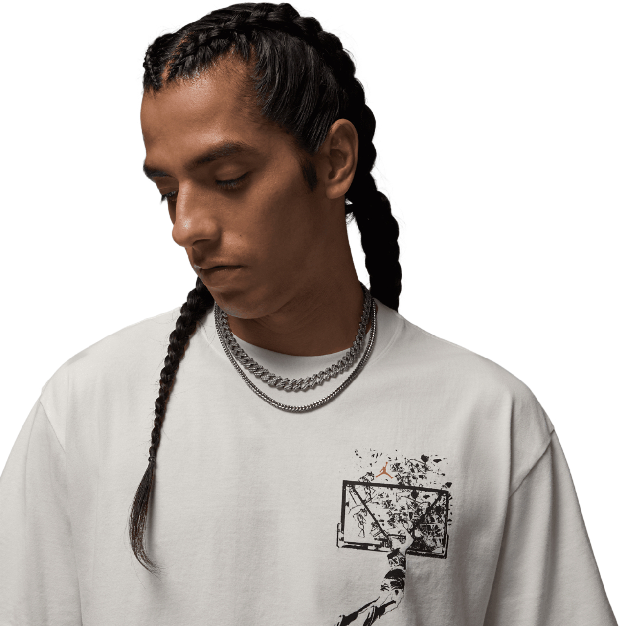 Jordan Brooklyn SBB Oversize GFX Short Sleeve Crew  Image 3 of 6. Tap to open photo gallery.