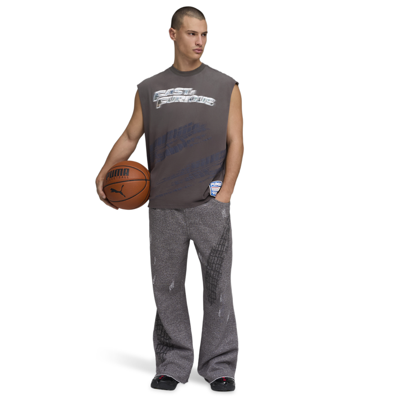 PUMA x Fast & Furious Cut-Off T-Shirt  Image 3 of 5. Tap to open photo gallery.