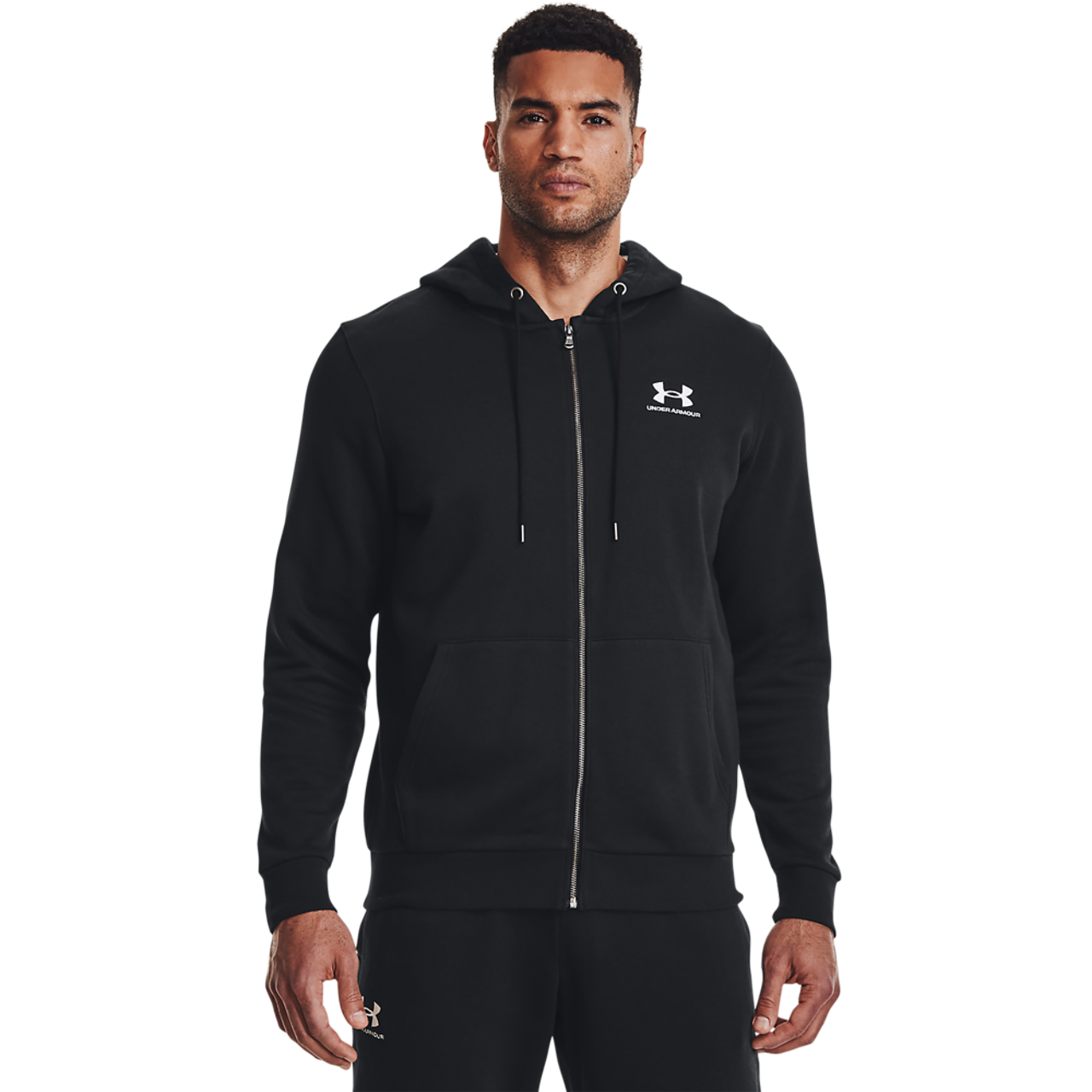 Under Armour Essential Fleece Full-Zip Hoodie Image 4 of 5. Tap to open photo gallery.