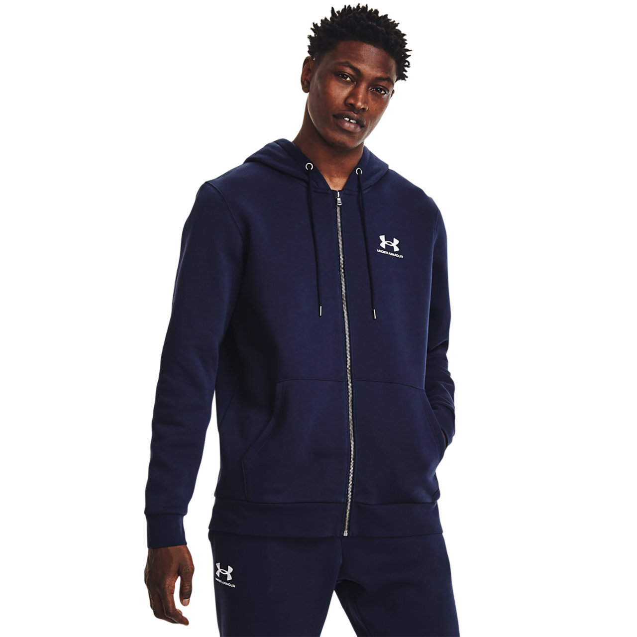 Under Armour Essential Fleece Full-Zip Hoodie Image 3 of 4. Tap to open photo gallery.