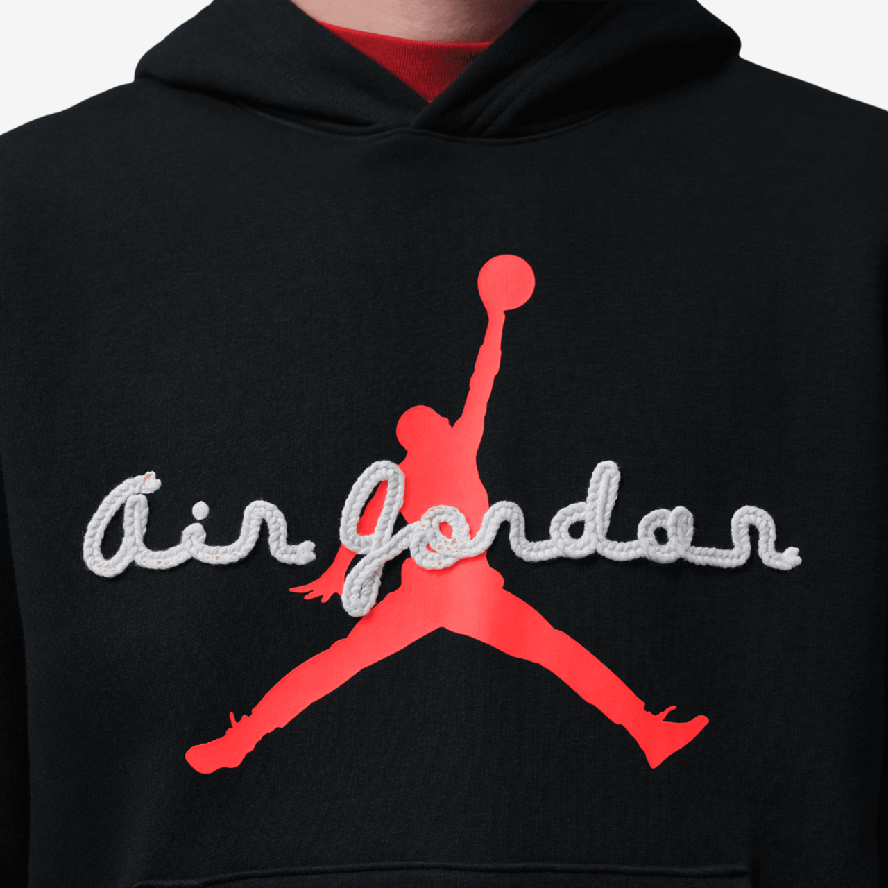 Jordan AJ6 Script Brooklyn Fleece Pullover Hoodie Image 4 of 7. Tap to open photo gallery.
