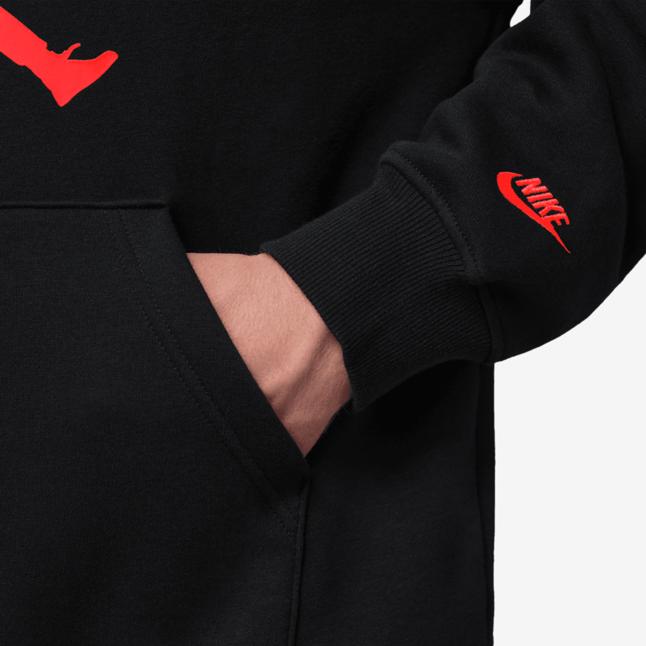 Jordan AJ6 Script Brooklyn Fleece Pullover Hoodie Image 5 of 7. Tap to open photo gallery.