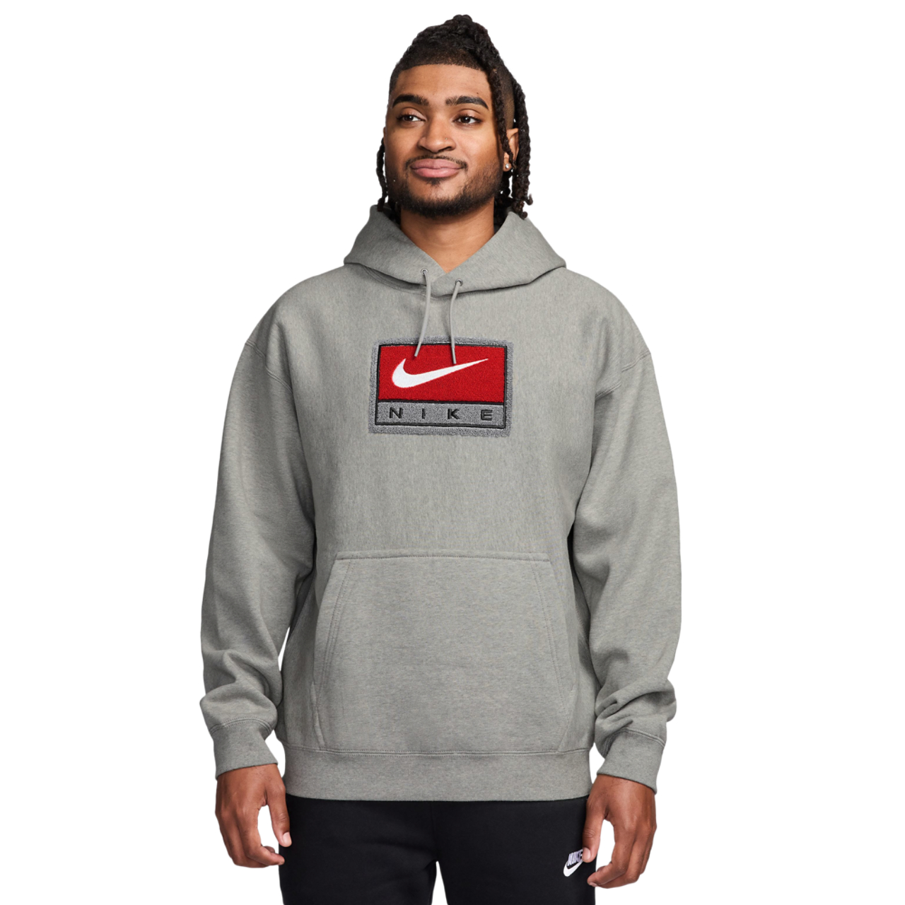 Nike Solo Swoosh Graphic Pullover Hoodie  Image 1 of 3. Tap to open photo gallery.