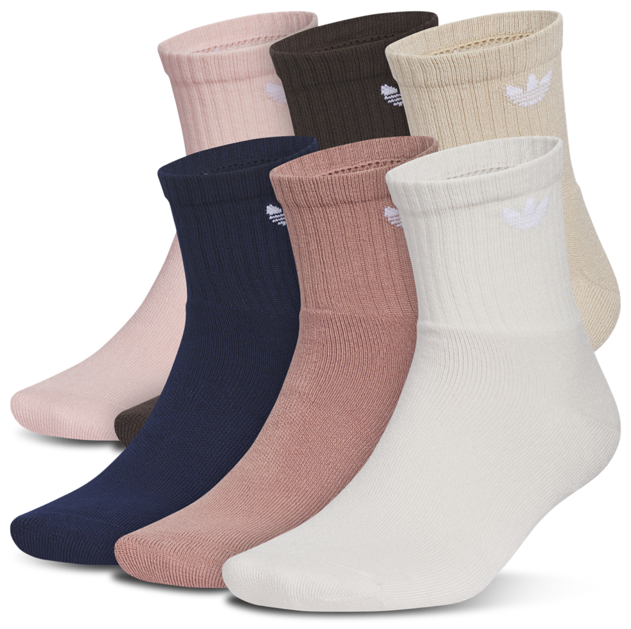 adidas Originals Trefoil 6 Pack Quarter Socks  Image 1 of 1. Tap to open photo gallery.