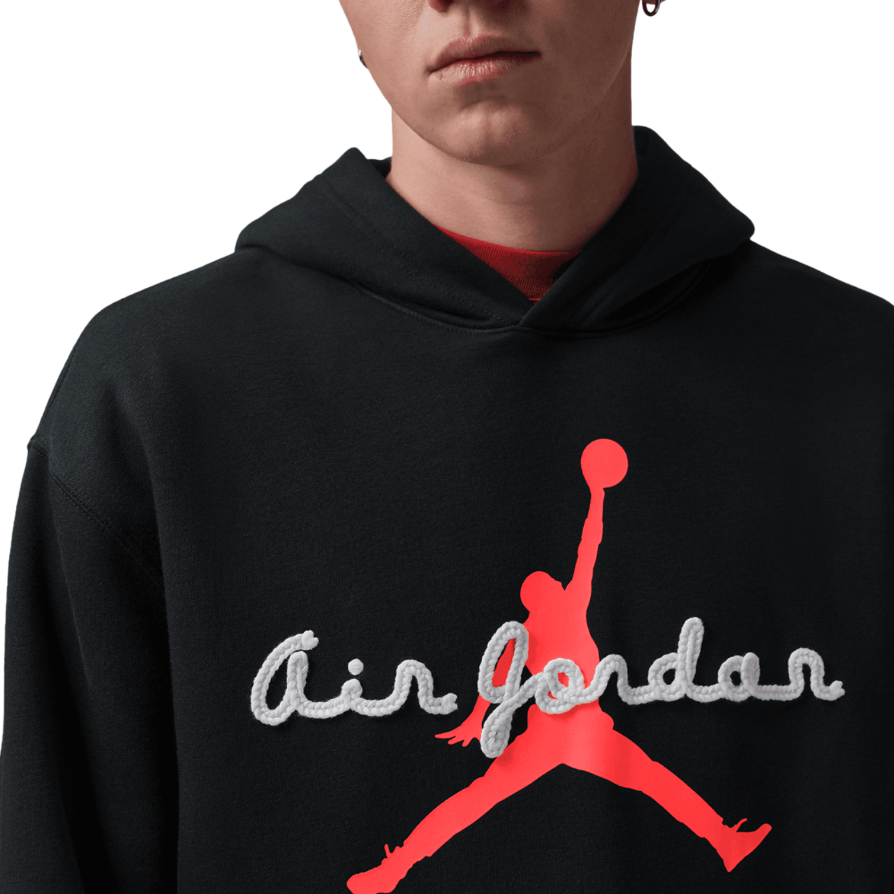 Jordan AJ6 Script Brooklyn Fleece Pullover Hoodie  Image 3 of 7. Tap to open photo gallery.