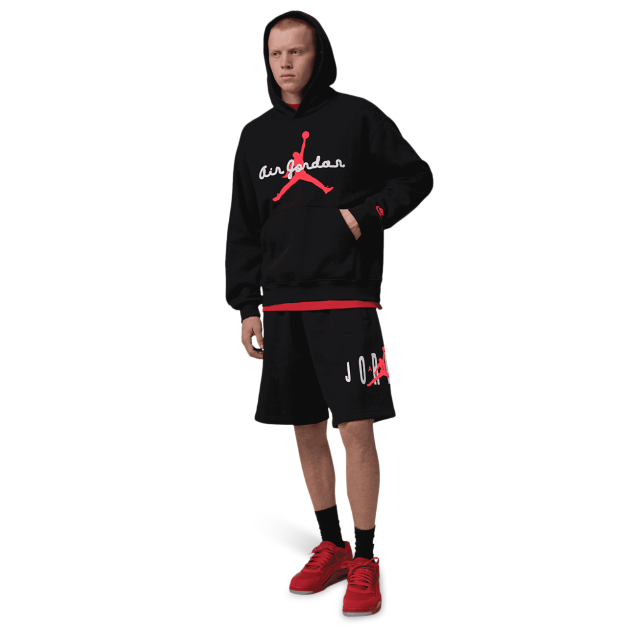 Jordan AJ6 Script Brooklyn Fleece Pullover Hoodie  Image 7 of 7. Tap to open photo gallery.