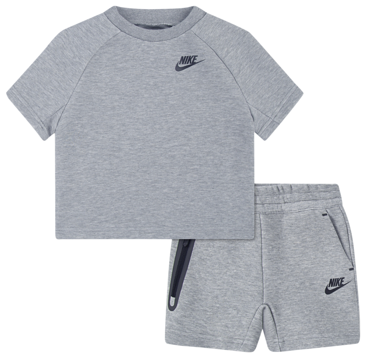 Nike Tech Fleece T-Shirt And Short Set Image 7 of 13. Tap to open photo gallery.