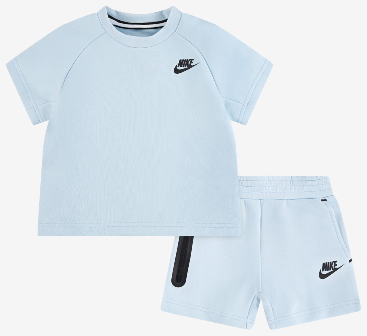 Nike Tech Fleece T-Shirt And Short Set Image 6 of 7. Tap to open photo gallery.