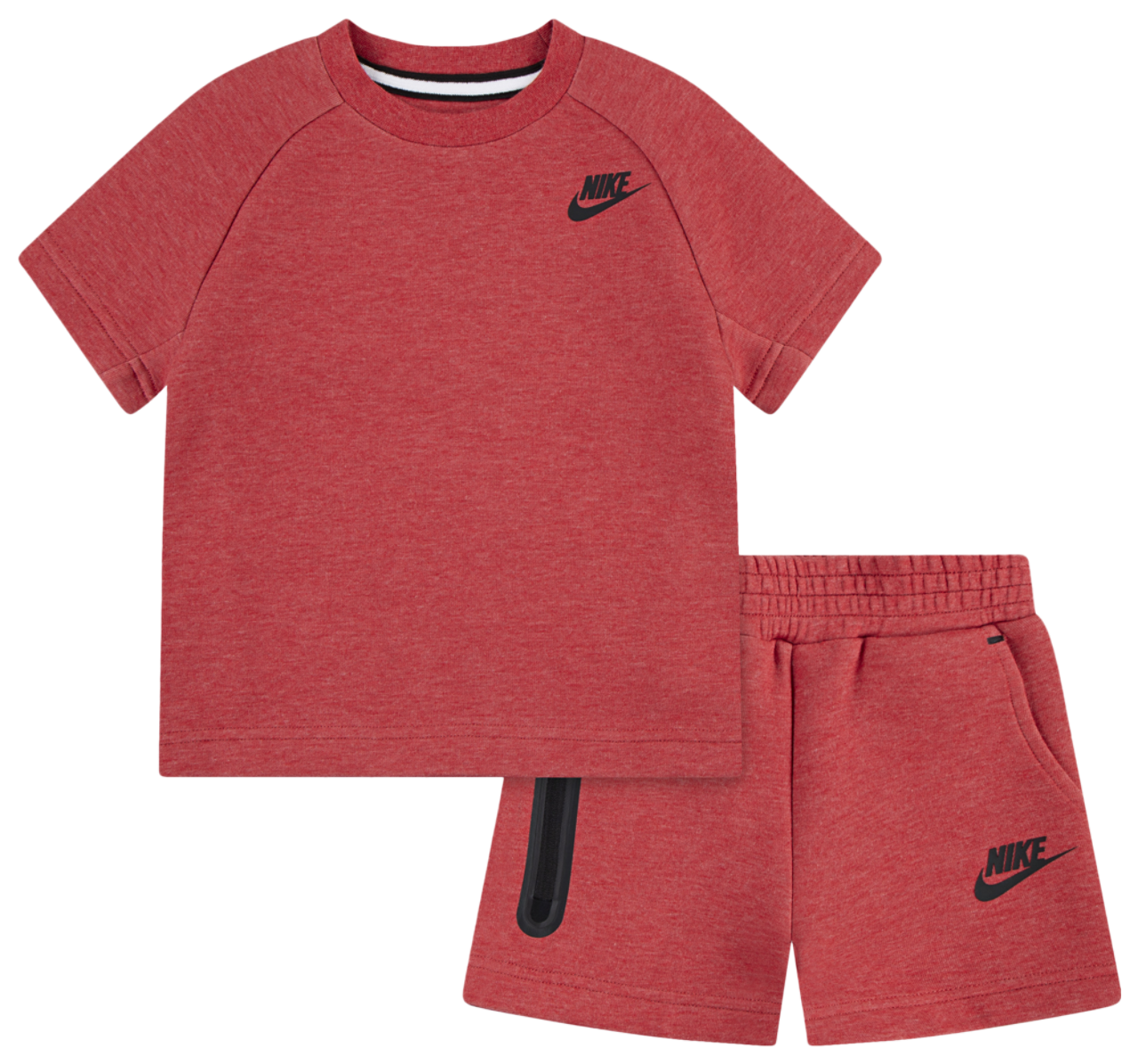Nike Tech Fleece T-Shirt And Short Set Image 8 of 9. Tap to open photo gallery.