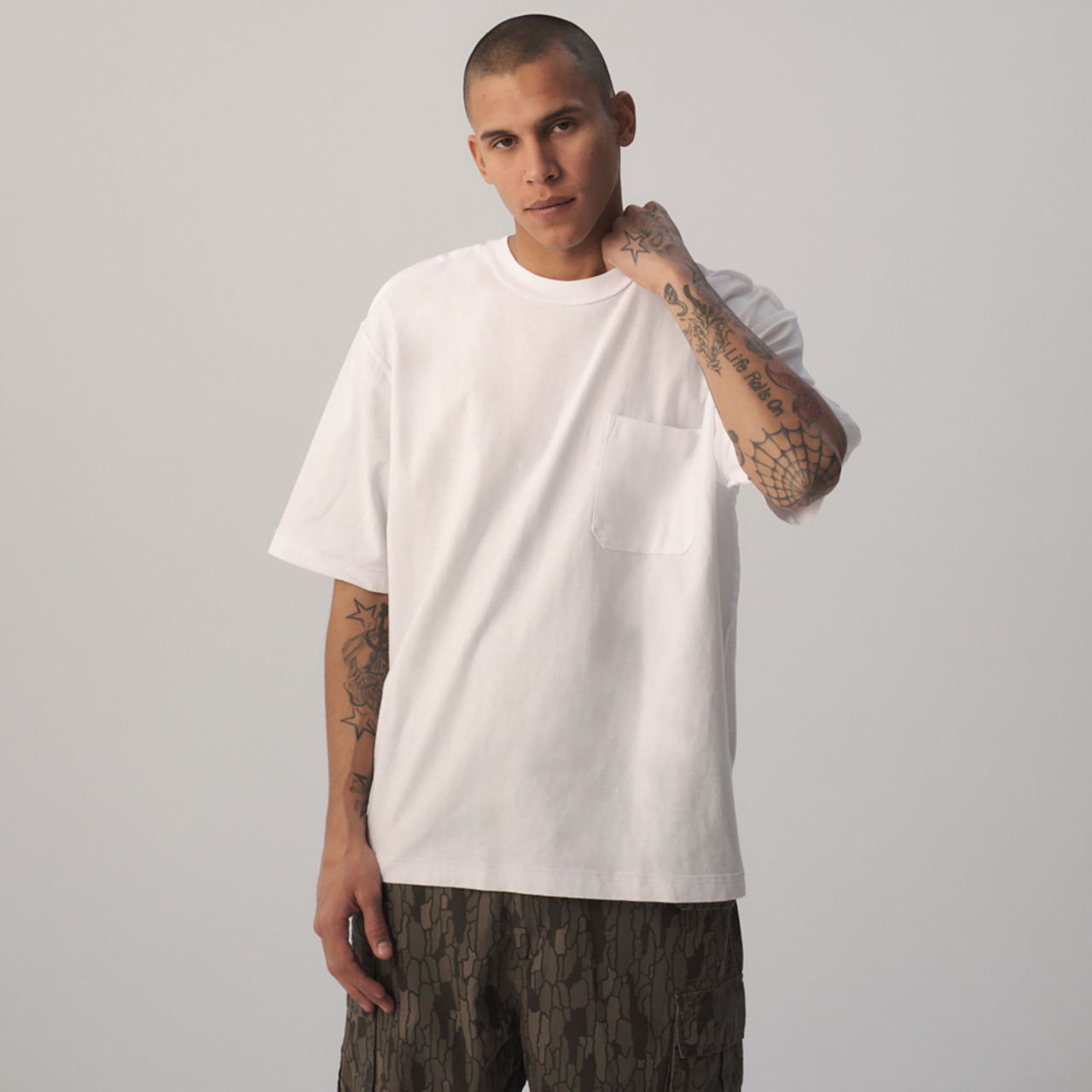 LCKR Reverse Heavy Weight Pocket T-Shirt  Image 2 of 6. Tap to open photo gallery.