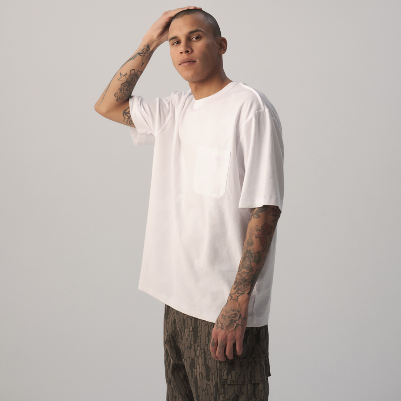 LCKR Reverse Heavy Weight Pocket T-Shirt  Image 4 of 6. Tap to open photo gallery.