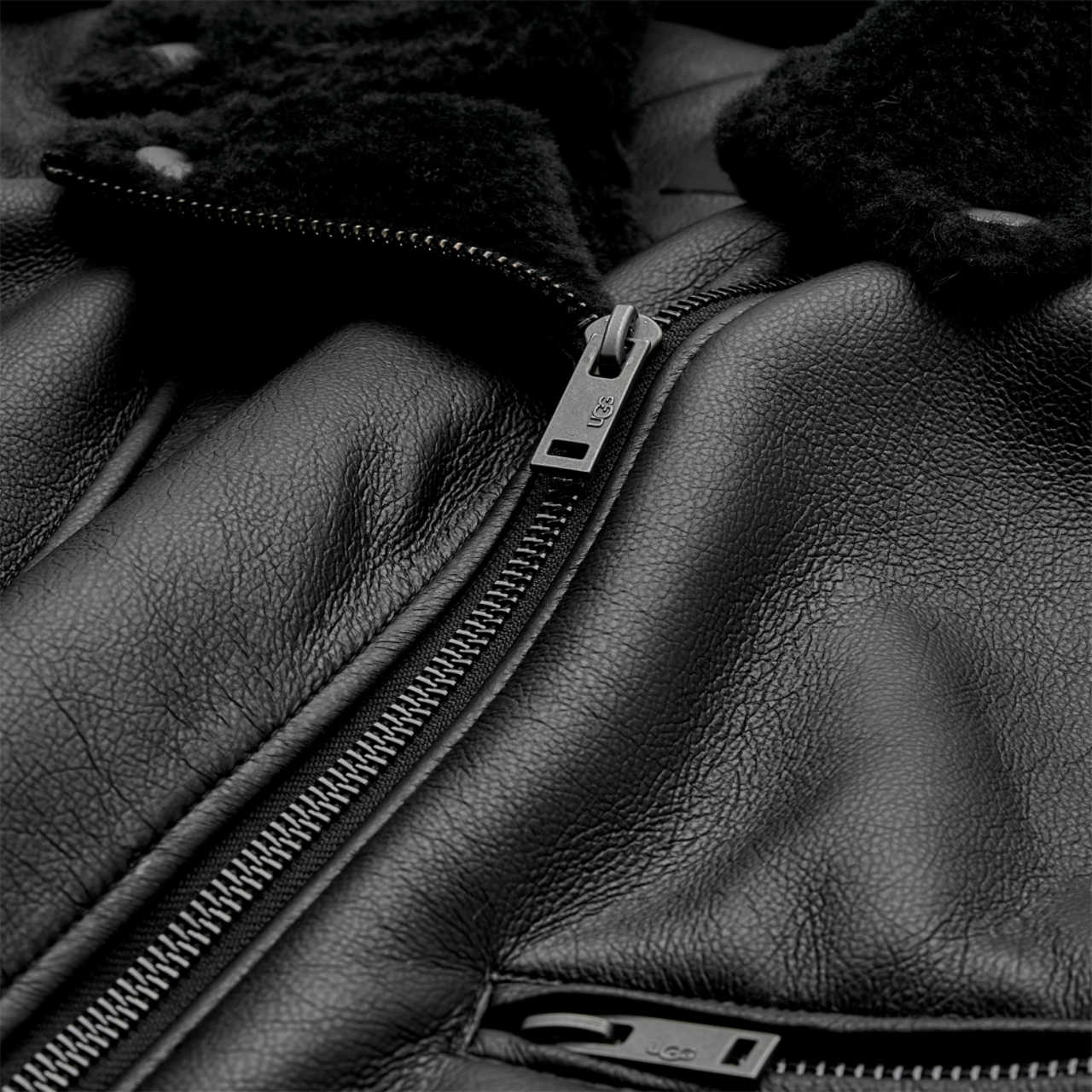 UGG Finnian Fluff Moto Jacket  Image 3 of 4. Tap to open photo gallery.