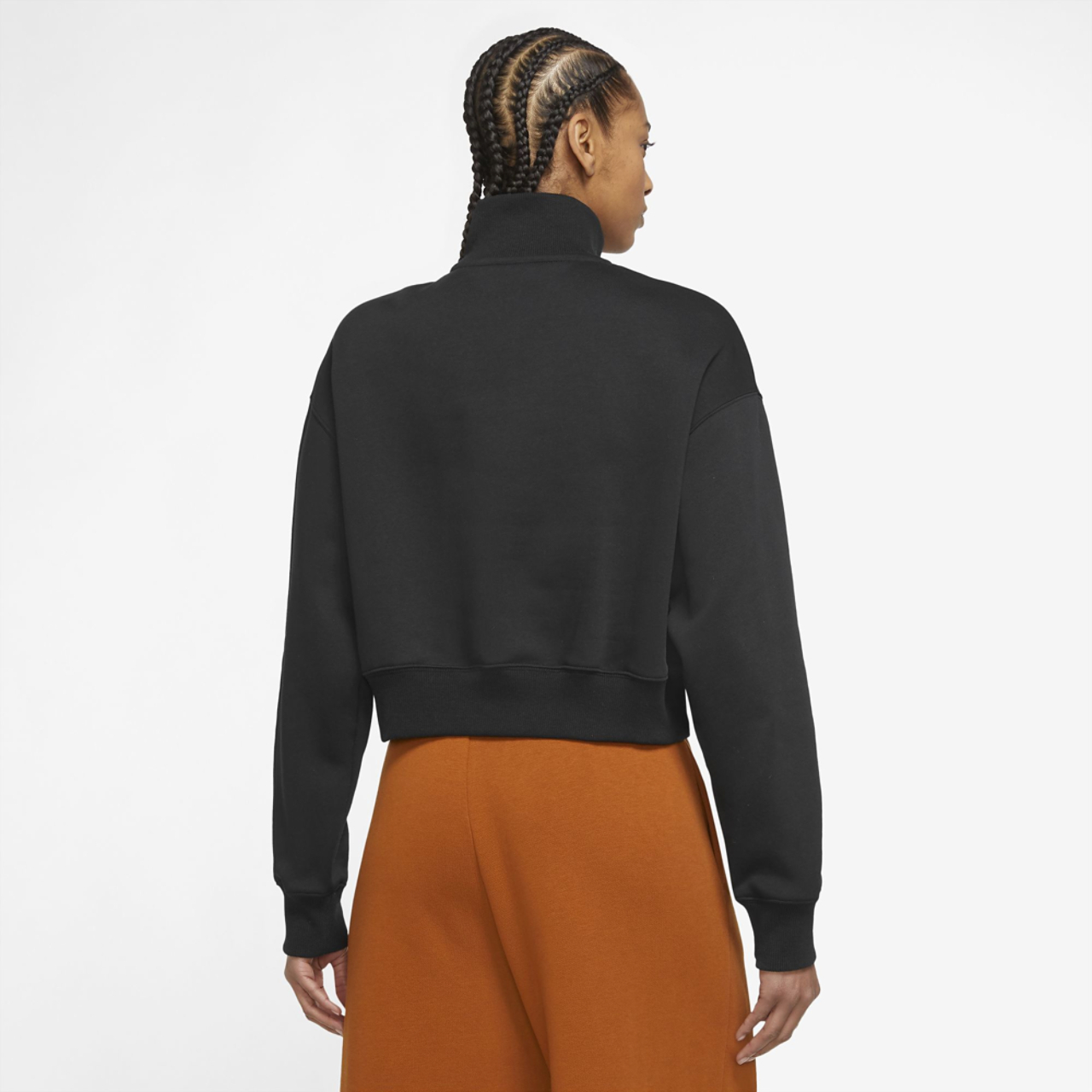 Nike Style Fleece Crop Quarter-Zip  Image 3 of 3. Tap to open photo gallery.