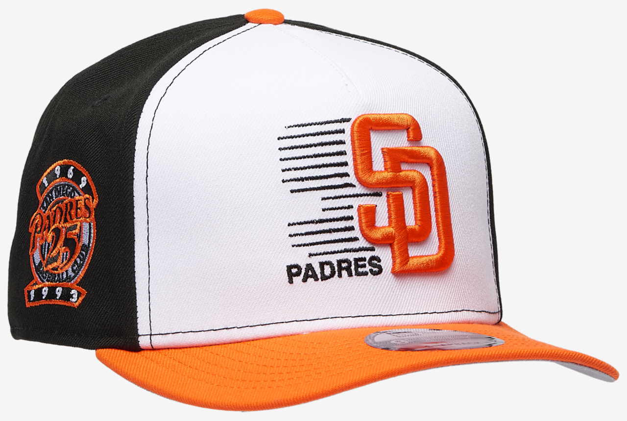 New Era Padres 9FIFTY A-Frame Curve Cap Image 3 of 5. Tap to open photo gallery.