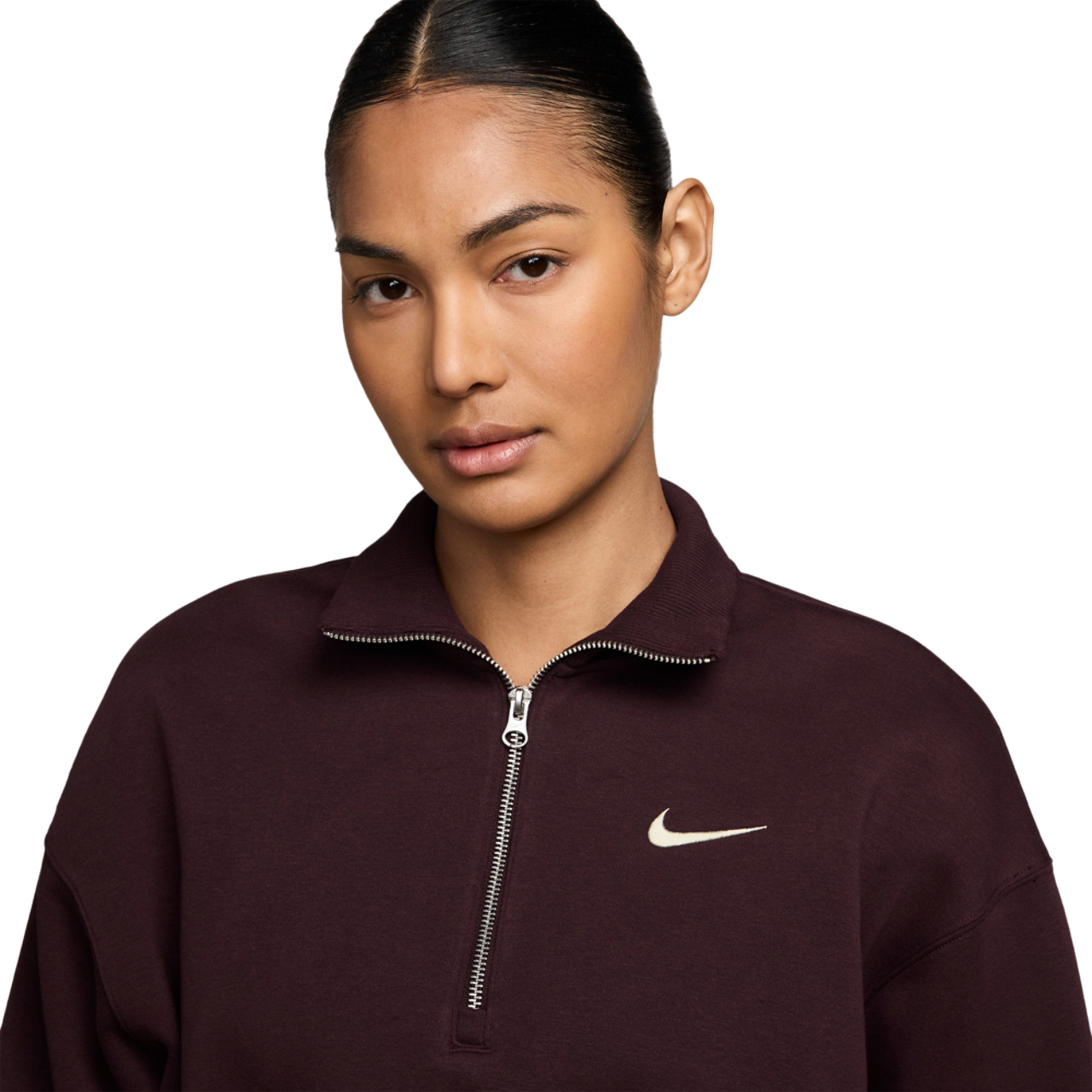 Nike Haut raccourci à glissière un quart en molleton Style Image 3 de 3. Appuyez pour ouvrir la galerie de photos.
