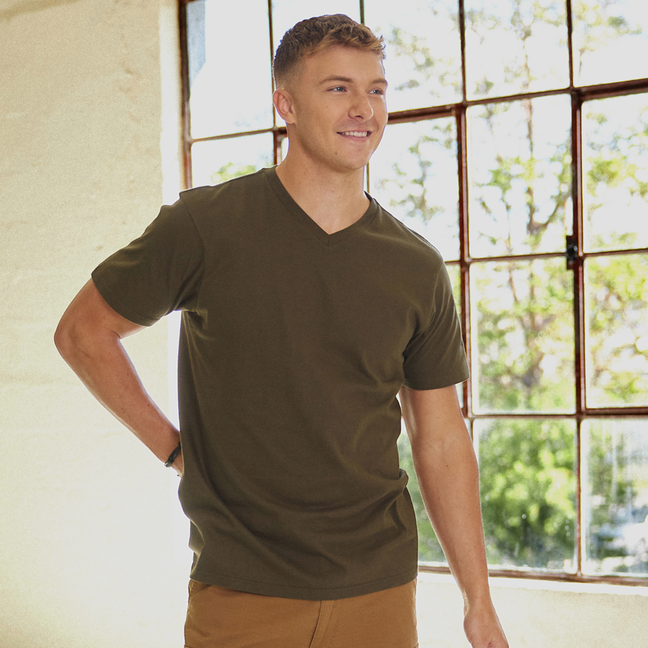 CSG Basic V-Neck S/S T-Shirt Image 3 of 6. Tap to open photo gallery.