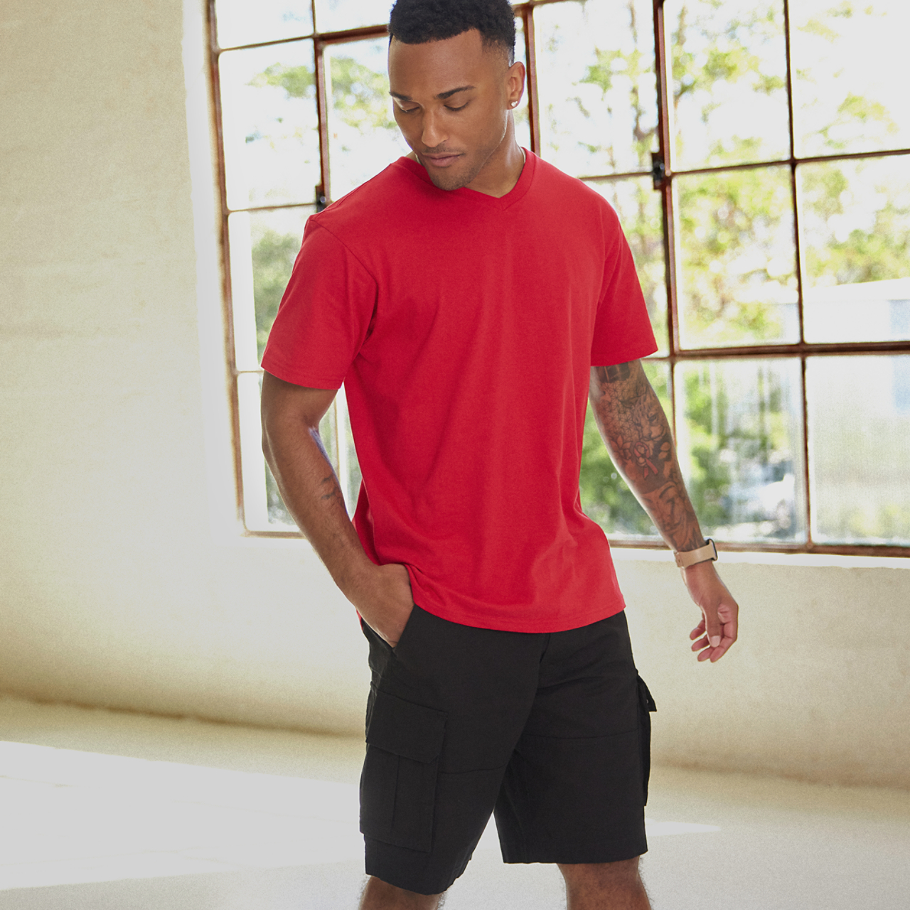 CSG Basic V-Neck S/S T-Shirt Image 3 of 6. Tap to open photo gallery.