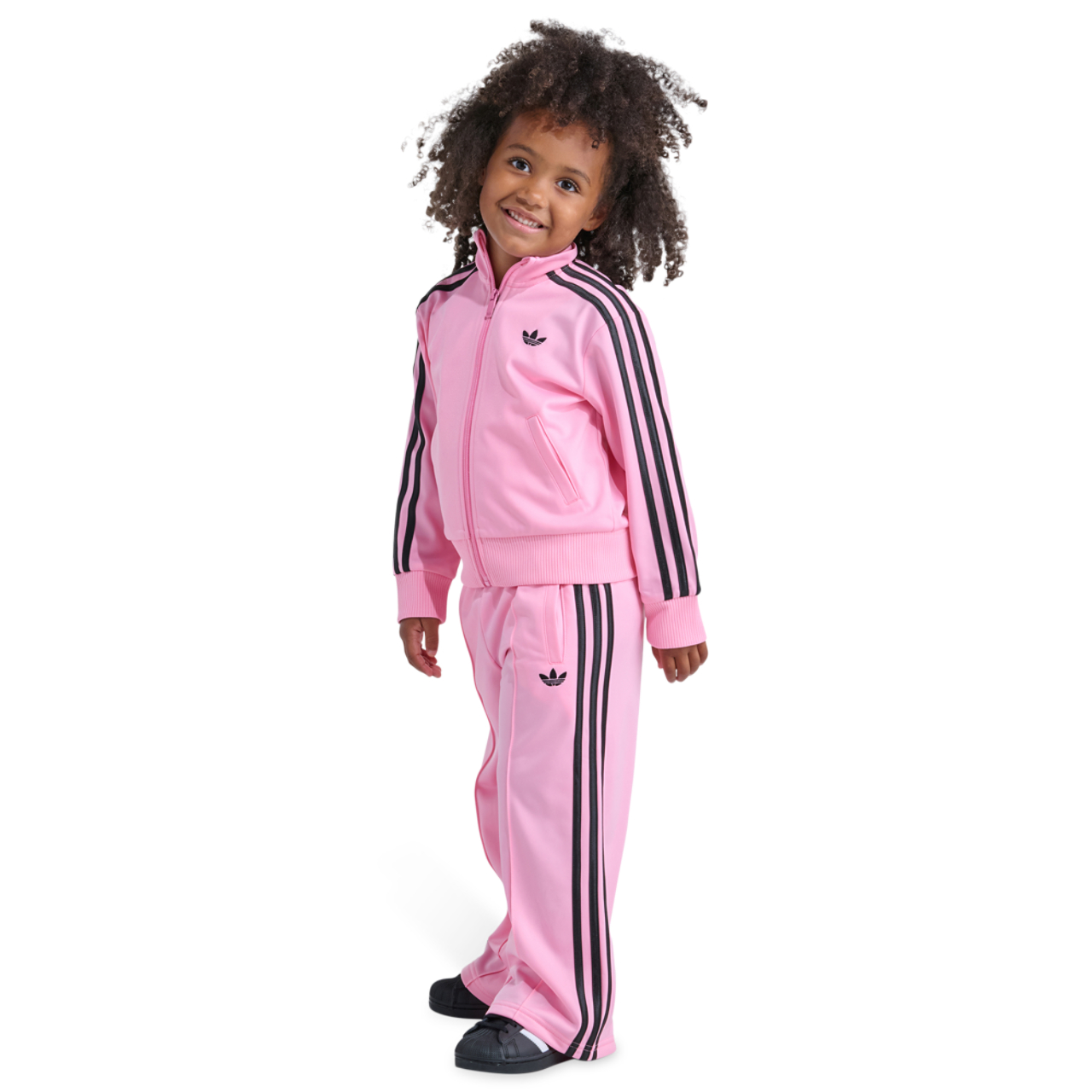 adidas Firebird Jacket Wide Leg Pants Set  Image 3 of 3. Tap to open photo gallery.