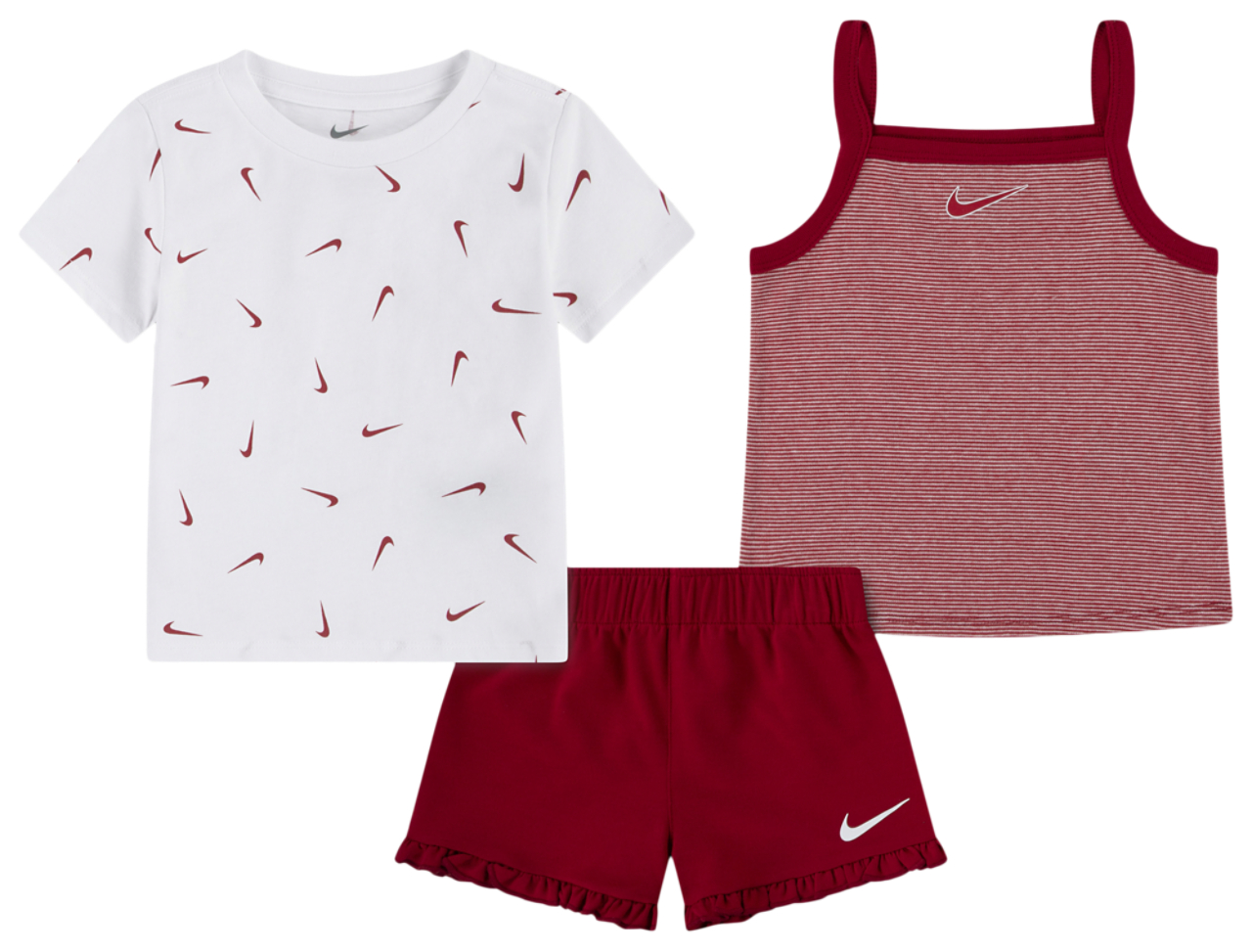 Nike Essential Ruffle Short Set Image 1 of 4. Tap to open photo gallery.