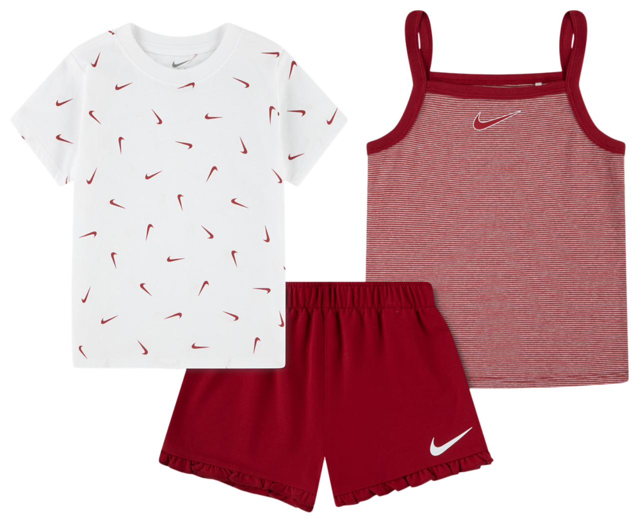 Nike Essential Ruffle Short Set Image 1 of 4. Tap to open photo gallery.