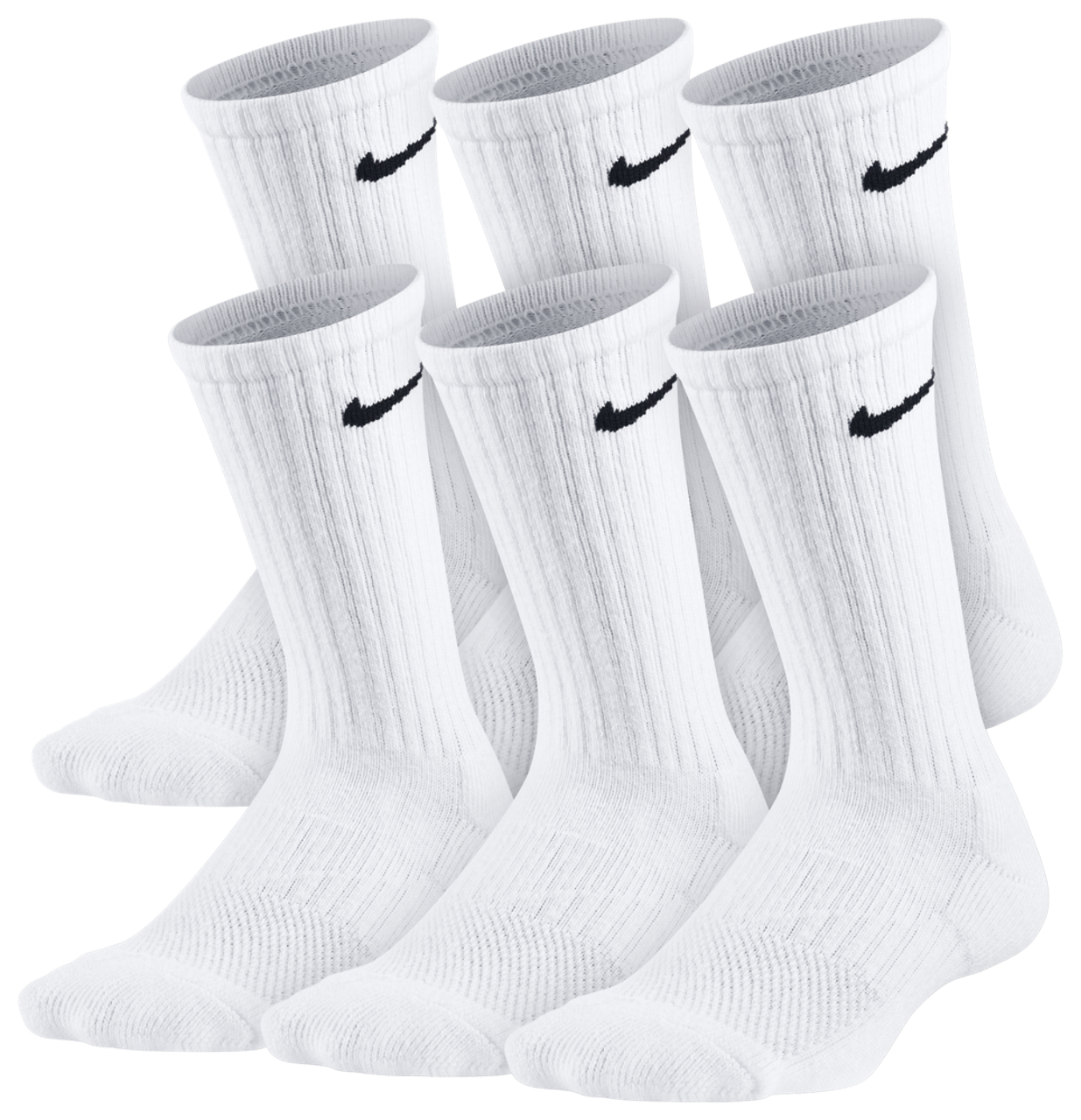 Nike 6 Pack Cushioned Crew Socks  Image 1 of 2. Tap to open photo gallery.