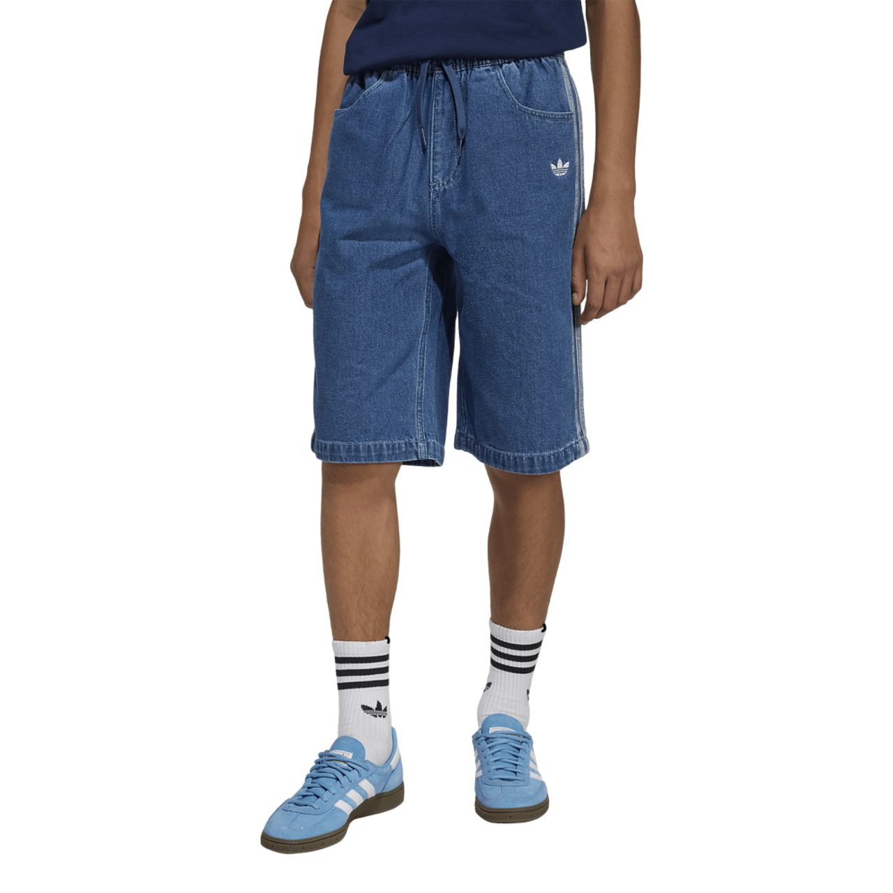 adidas Denim Jorts  Image 1 of 6. Tap to open photo gallery.