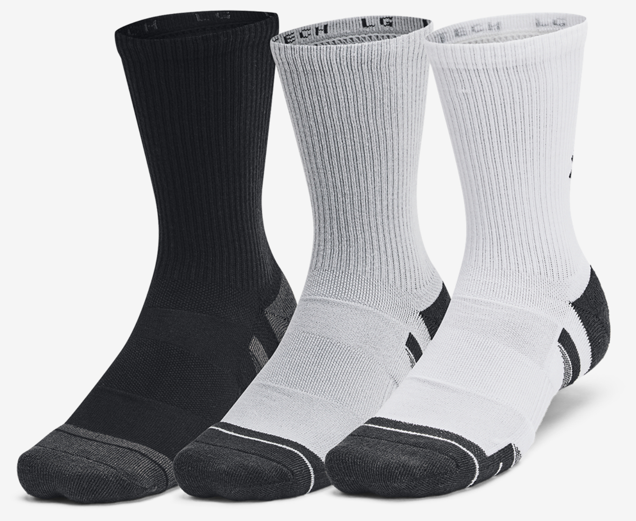 Under Armour Perf Tech 6 Pack Crew Socks Image 1 of 4. Tap to open photo gallery.