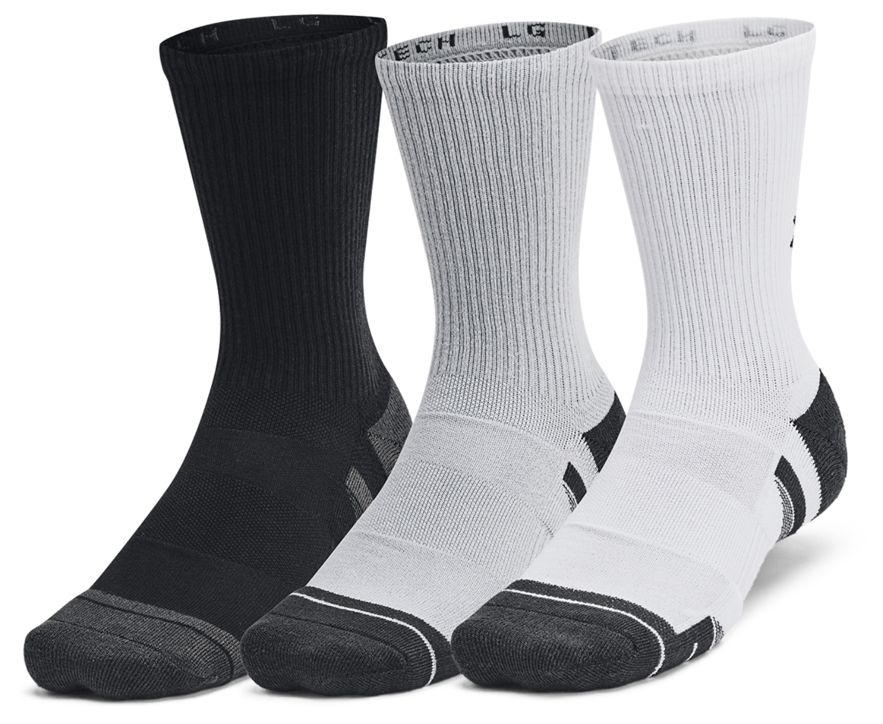Under Armour Perf Tech 6 Pack Crew Socks Image 1 of 4. Tap to open photo gallery.
