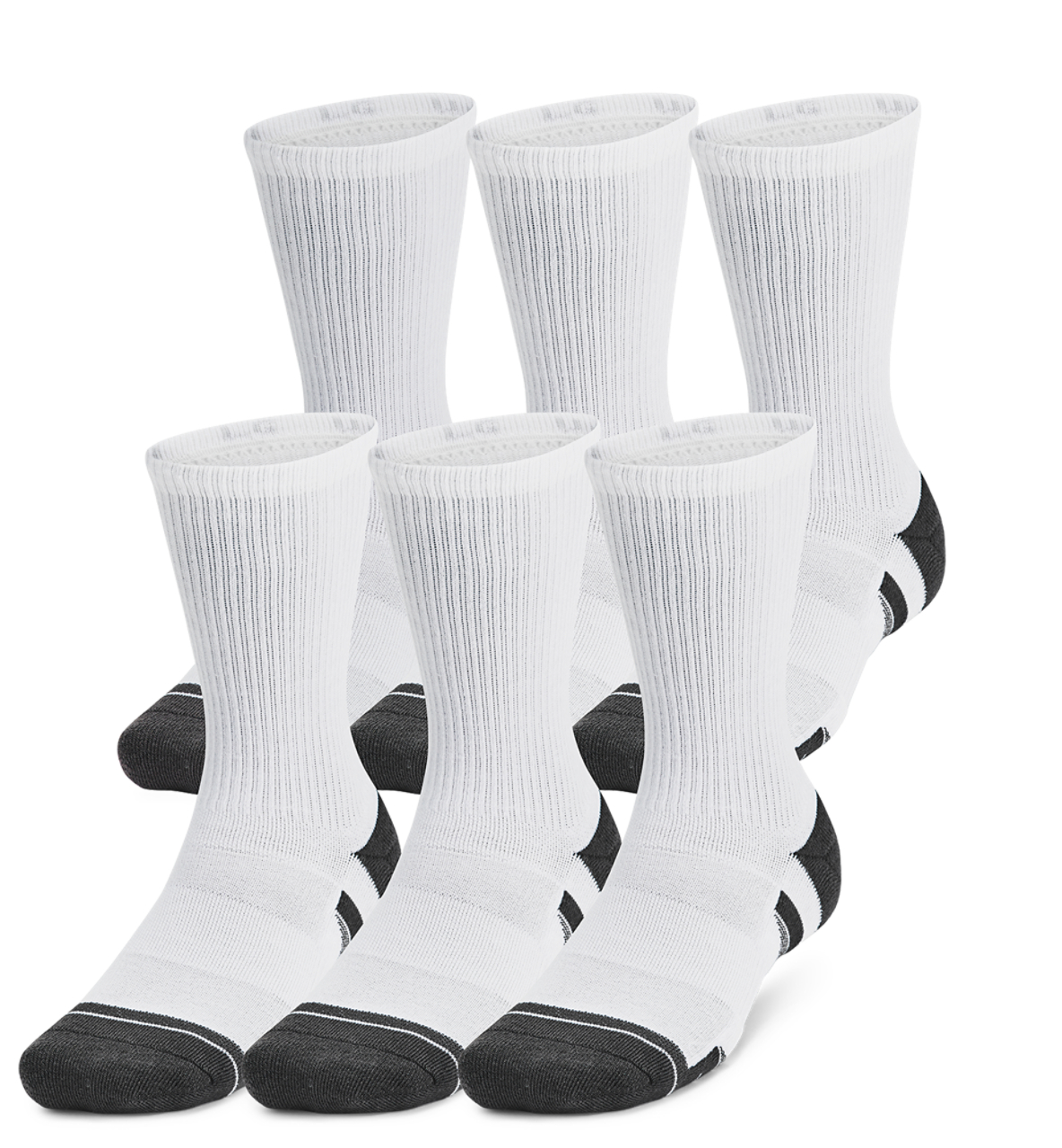 Under Armour Perf Tech 6 Pack Crew Socks Image 1 of 4. Tap to open photo gallery.