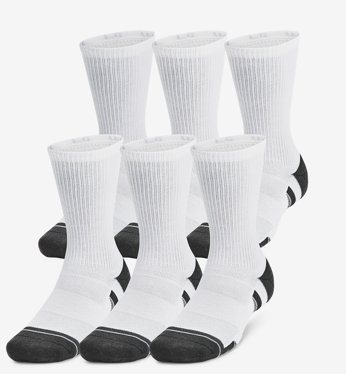 Under Armour Perf Tech 6 Pack Crew Socks Image 1 of 4. Tap to open photo gallery.