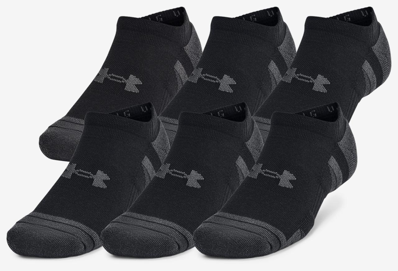 Under Armour Perf Tech 6 Pack No Show Socks Image 1 of 4. Tap to open photo gallery.