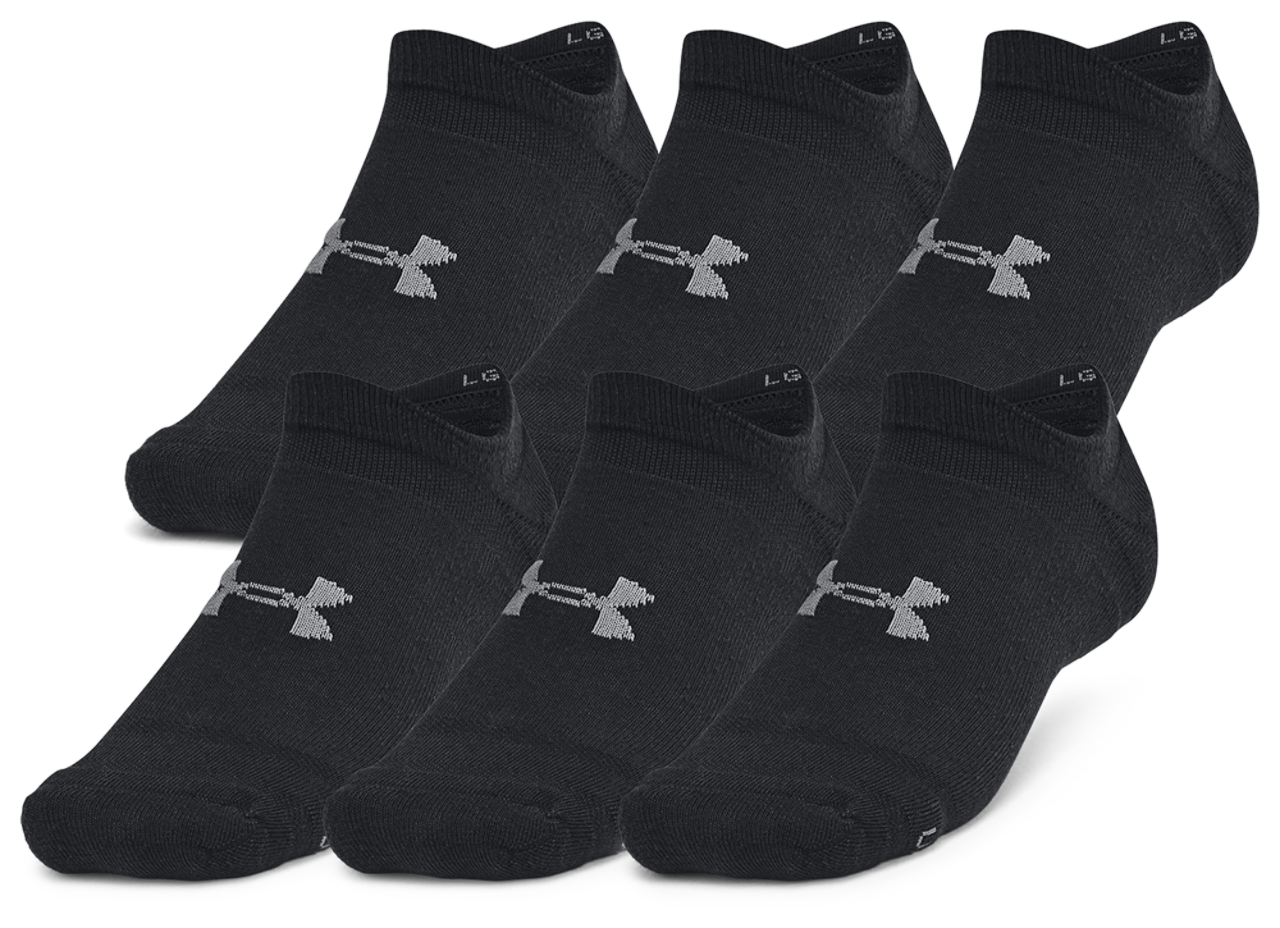 Under Armour Essential Cushion 6 Pack No Show Socks Image 1 of 4. Tap to open photo gallery.