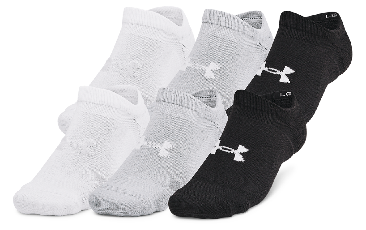 Under Armour Essential Cushion 6 Pack No Show Socks Image 1 of 4. Tap to open photo gallery.