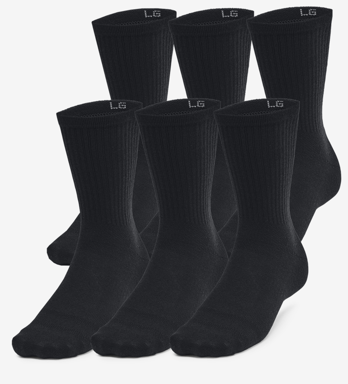 Under Armour Essential 6 Pack Crew Socks Image 1 of 4. Tap to open photo gallery.