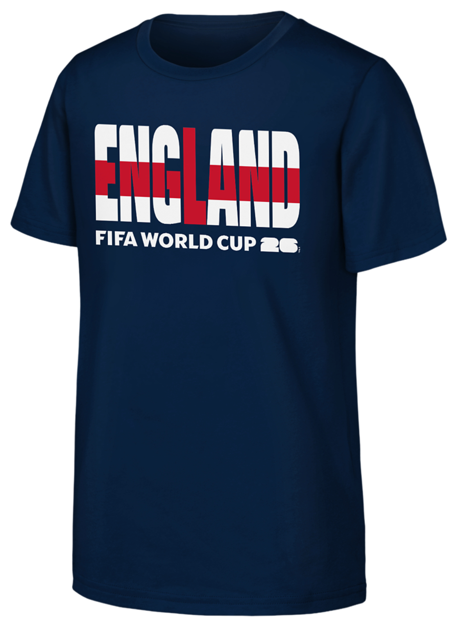 Outerstuff England Player Flag Wordmark T-Shirt  Image 1 of 1. Tap to open photo gallery.