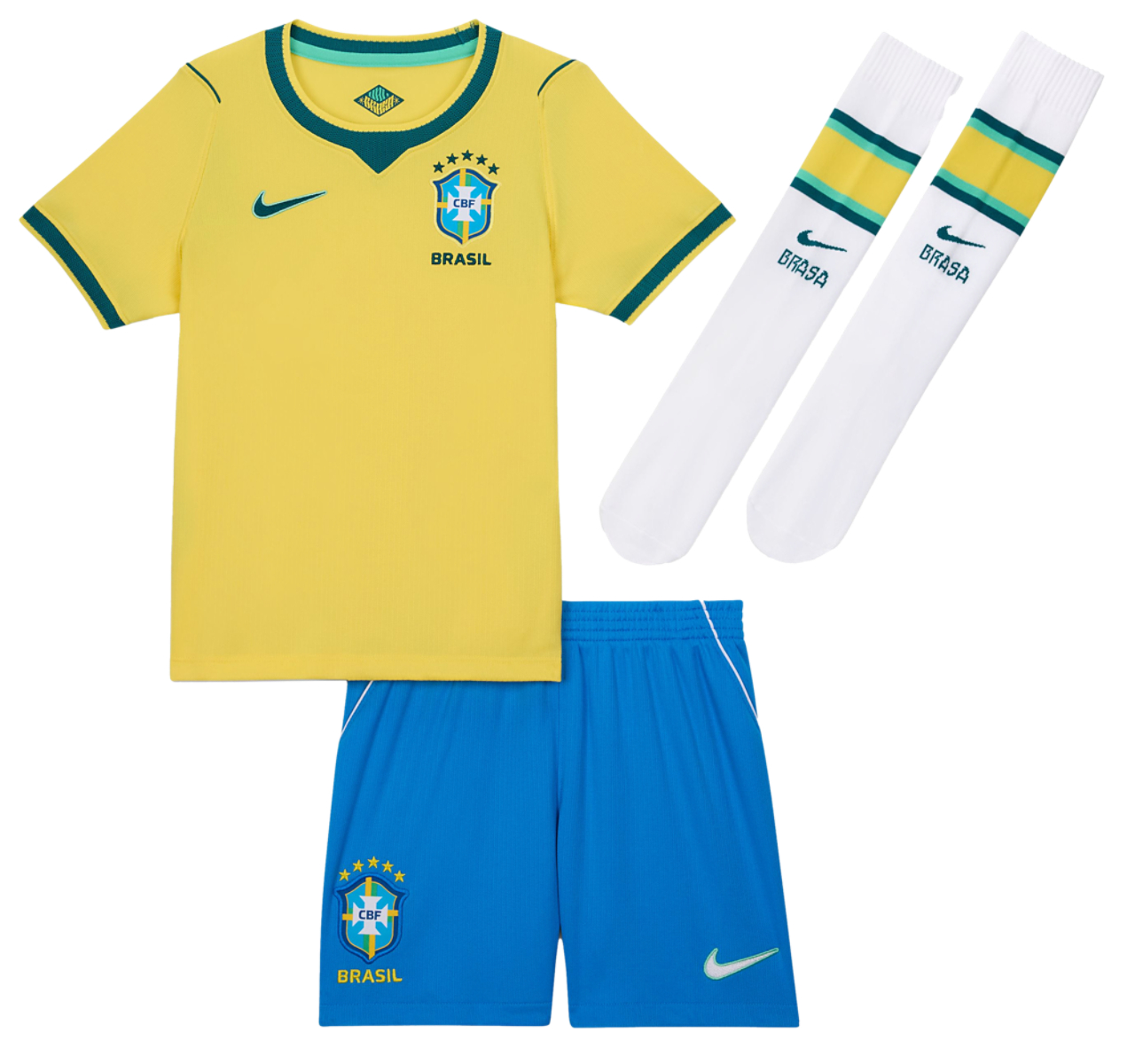 Nike Brasil Dri-Fit Stadium Home Kit  Image 7 of 8. Tap to open photo gallery.