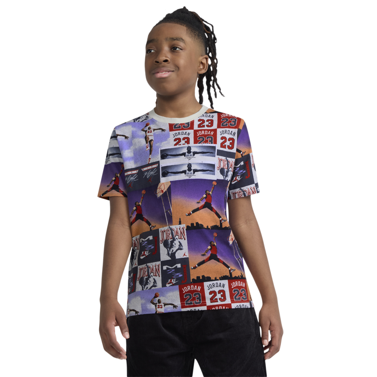 Jordan Posterized Air Short Sleeve T-Shirt  Image 1 of 6. Tap to open photo gallery.