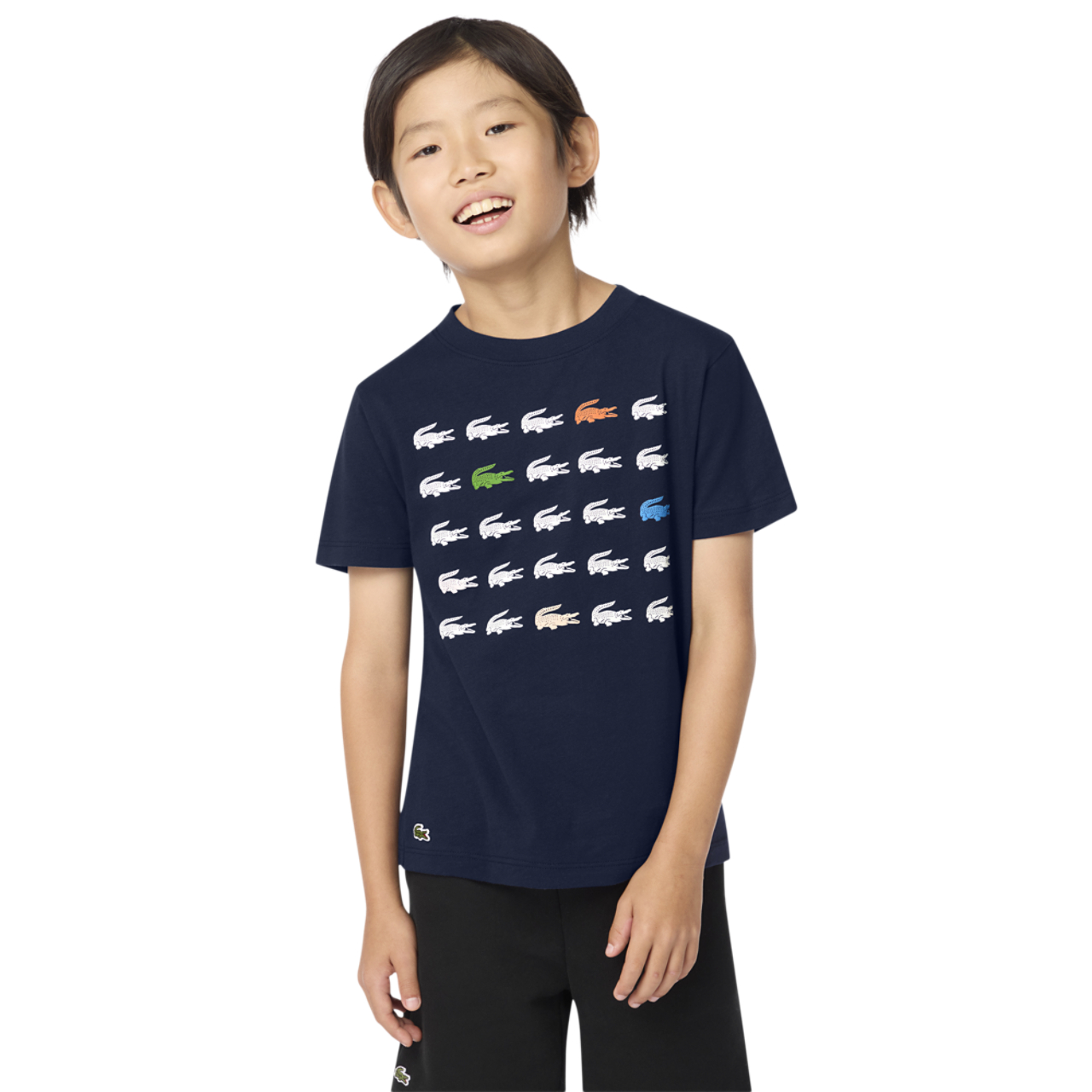 Lacoste Croc Grid T-Shirt  Image 1 of 7. Tap to open photo gallery.
